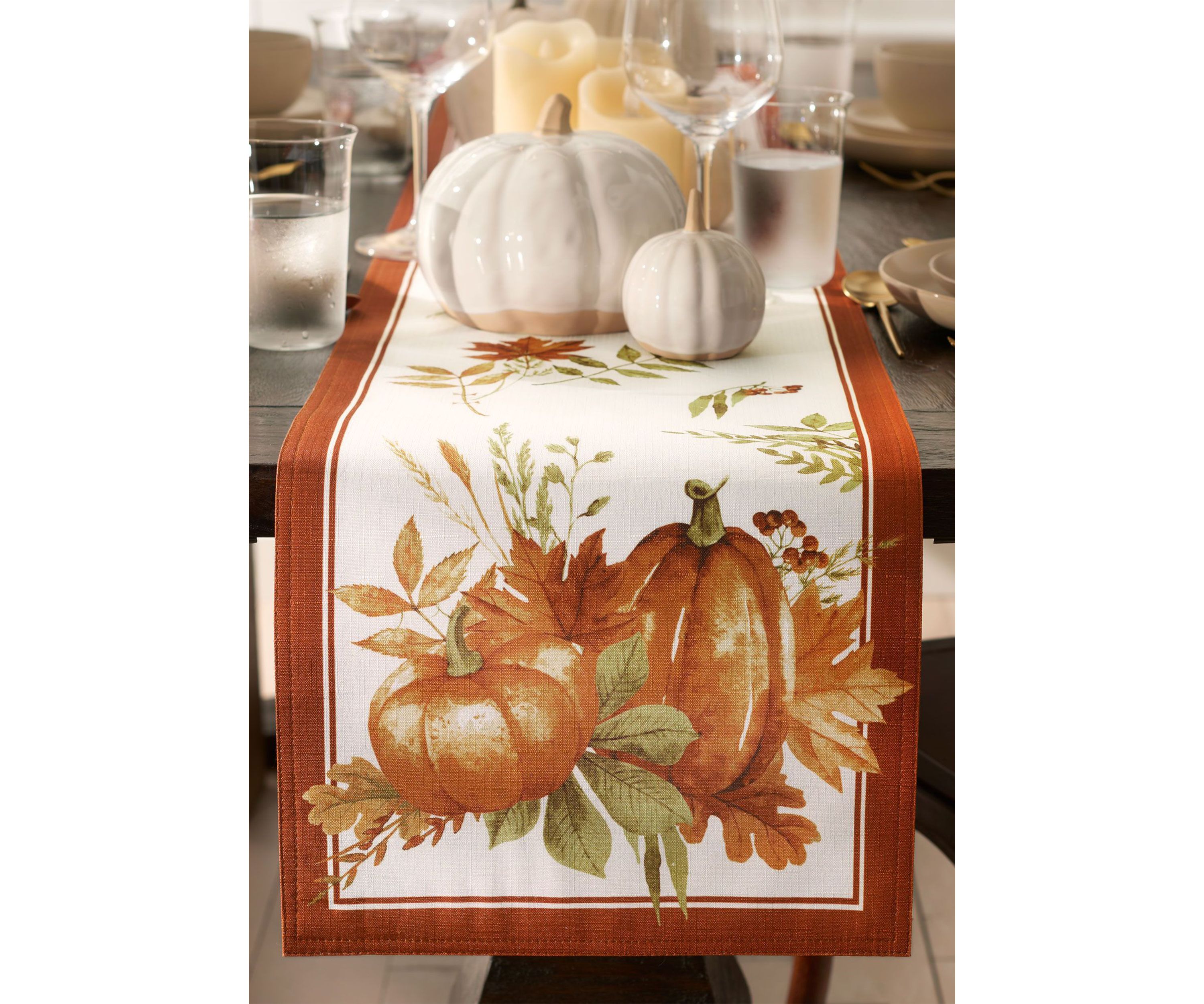 Autumn Pumpkin Grove Fall Table Runner - 13" x 70"