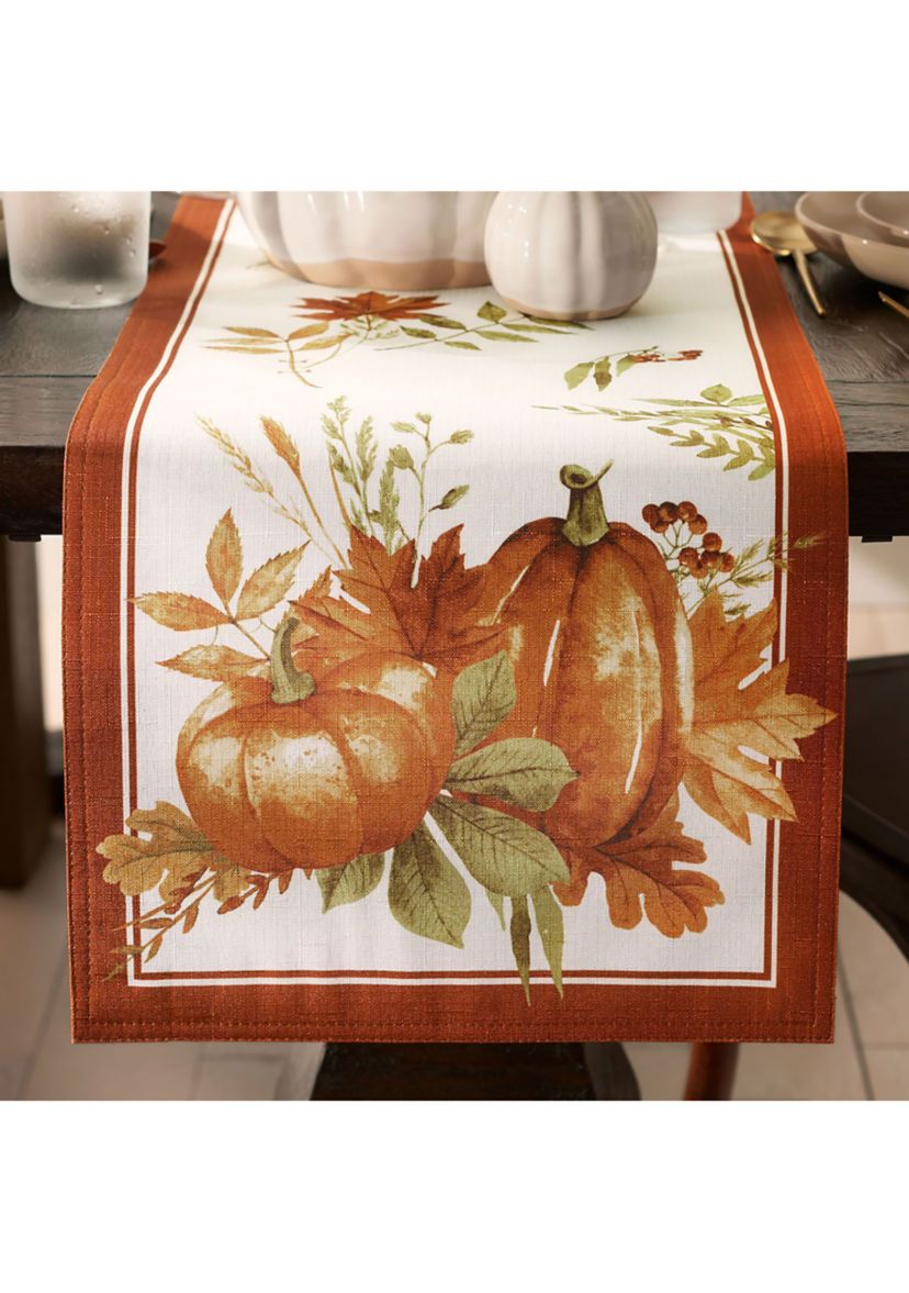 Autumn Pumpkin Grove Fall Table Runner - 13" x 70"
