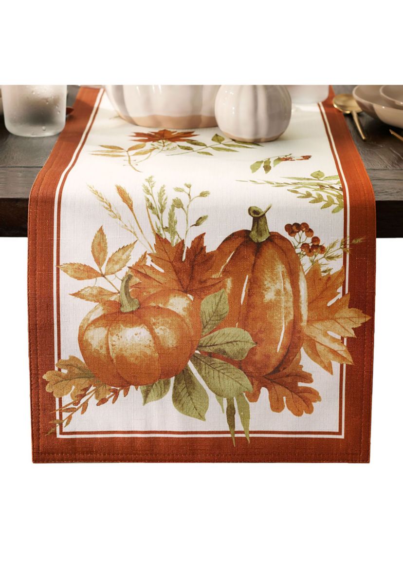 Autumn Pumpkin Grove Fall Table Runner - 13" x 70"
