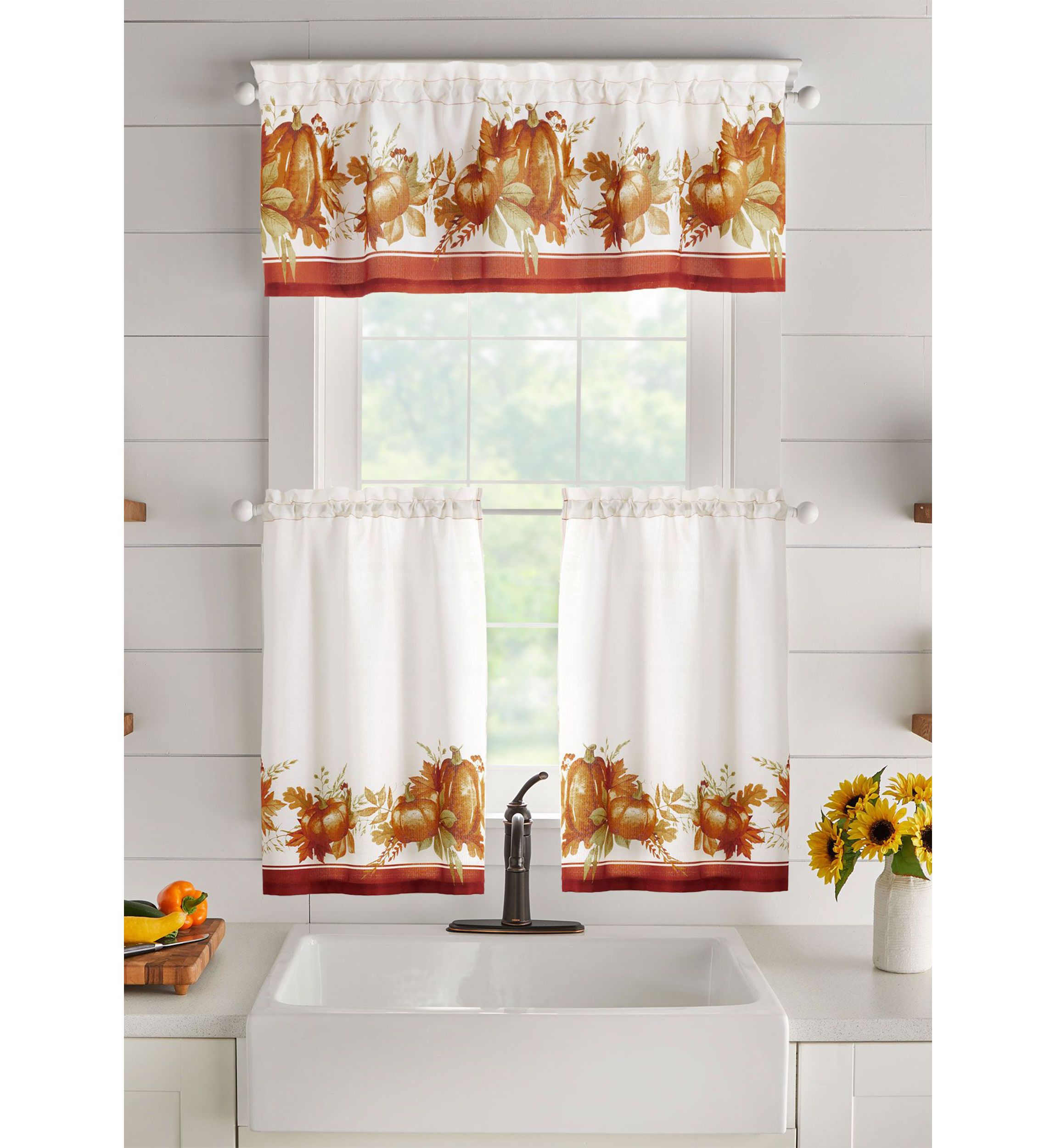 Autumn Pumpkin Grove Fall Tier Set and Valance