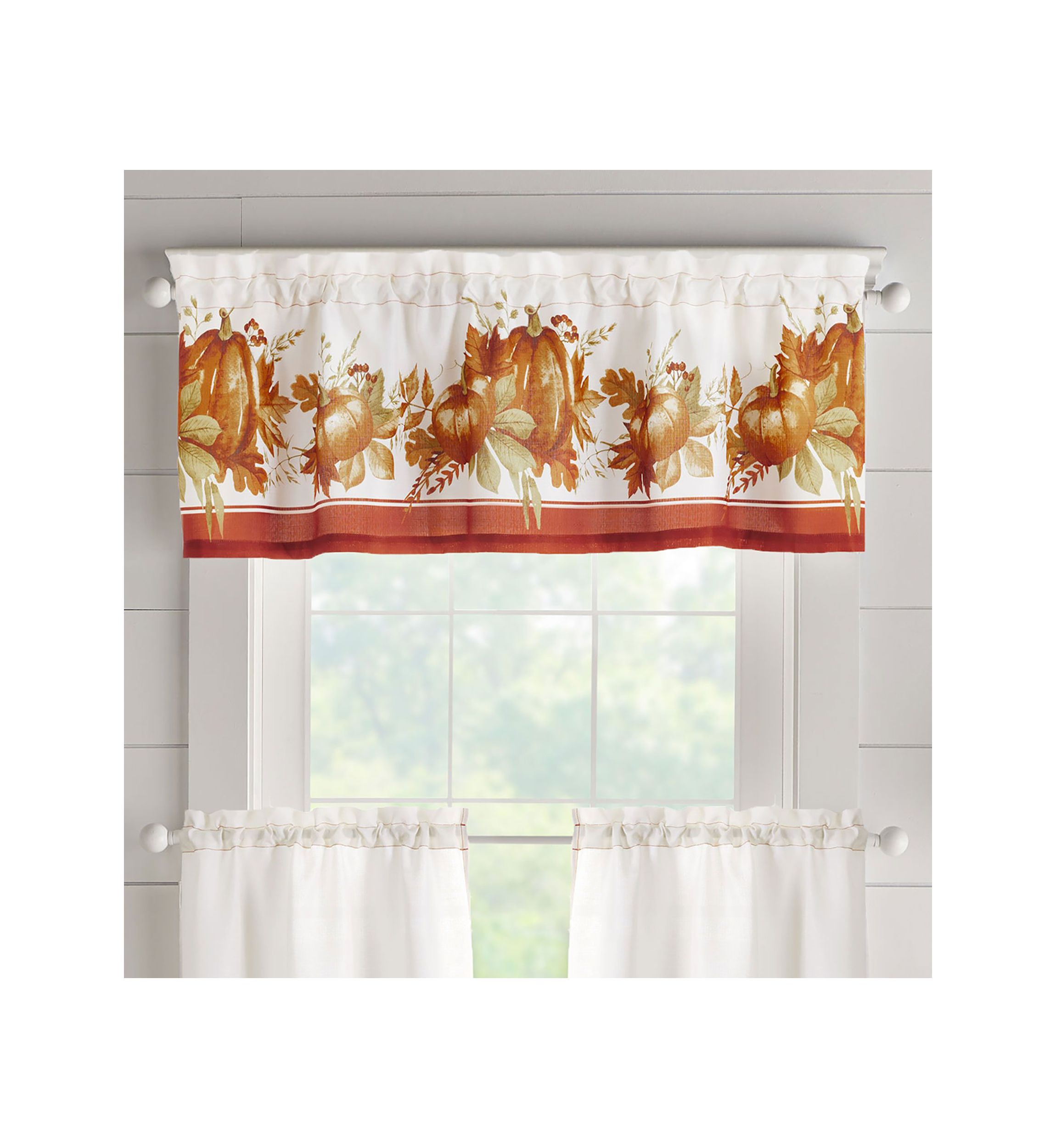 Autumn Pumpkin Grove Fall Tier Set and Valance
