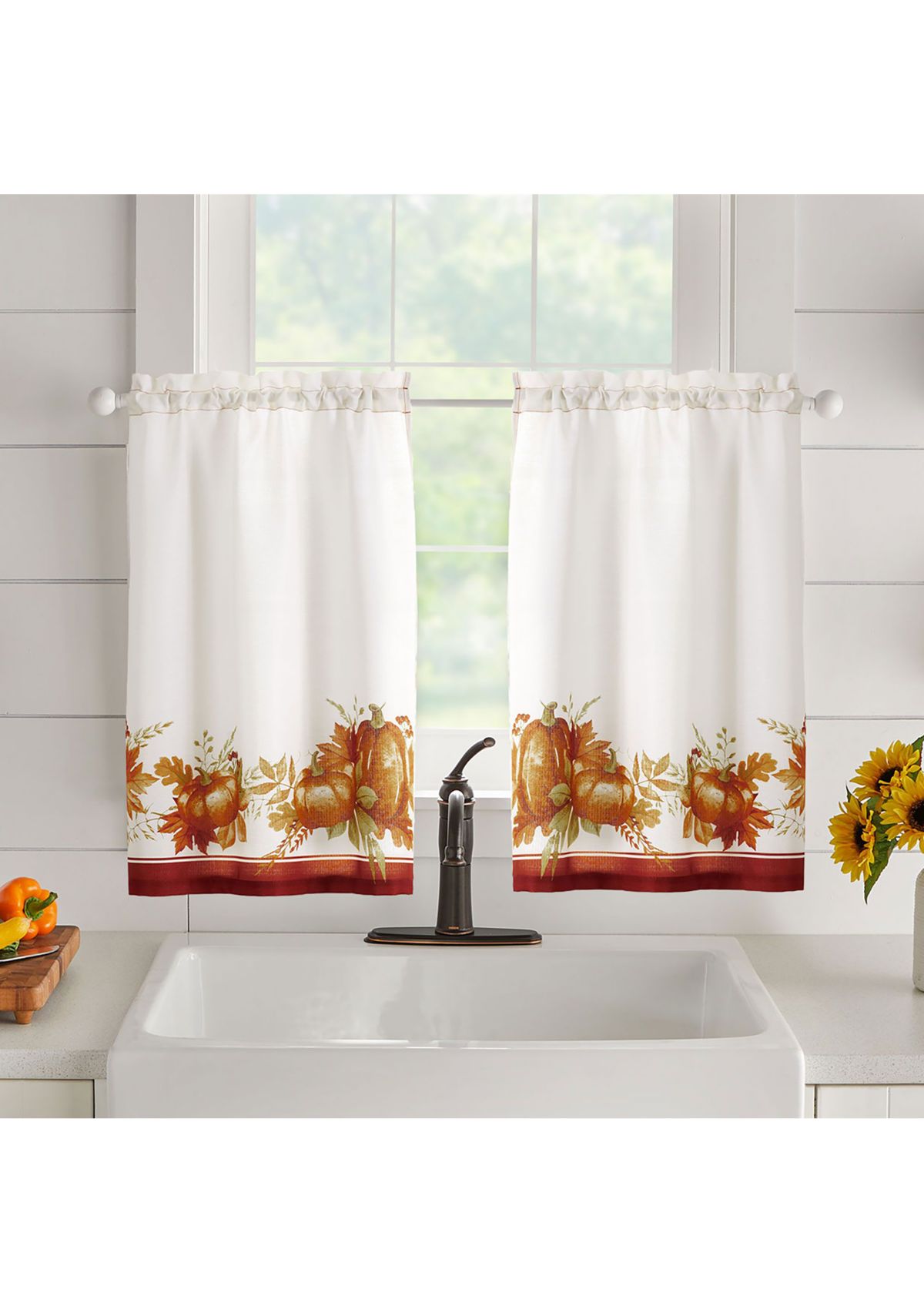 Autumn Pumpkin Grove Fall Tier Set and Valance