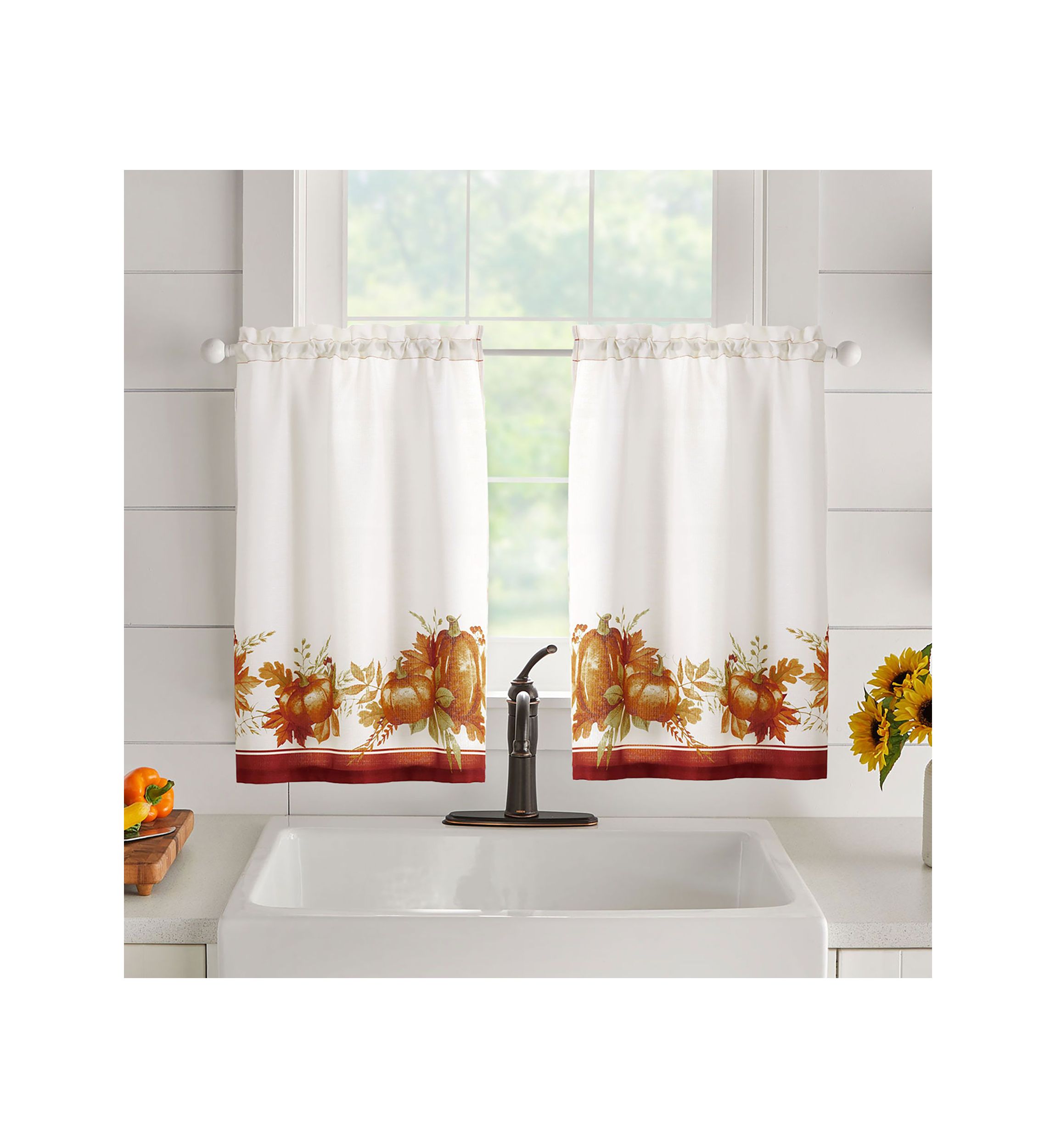 Autumn Pumpkin Grove Fall Tier Set and Valance
