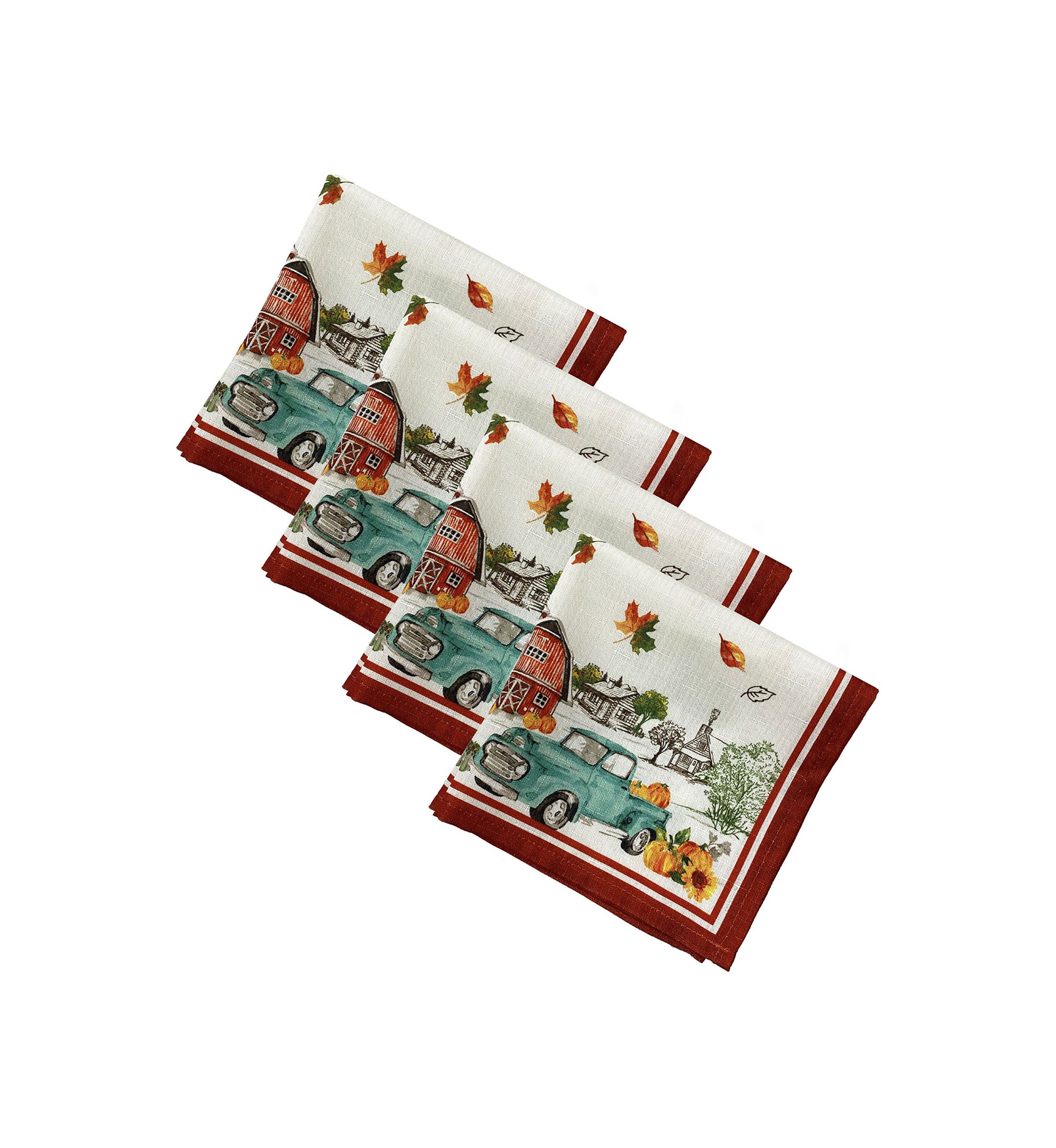 Farm Fresh Pumpkin Truck Fall Napkin, Set of 4