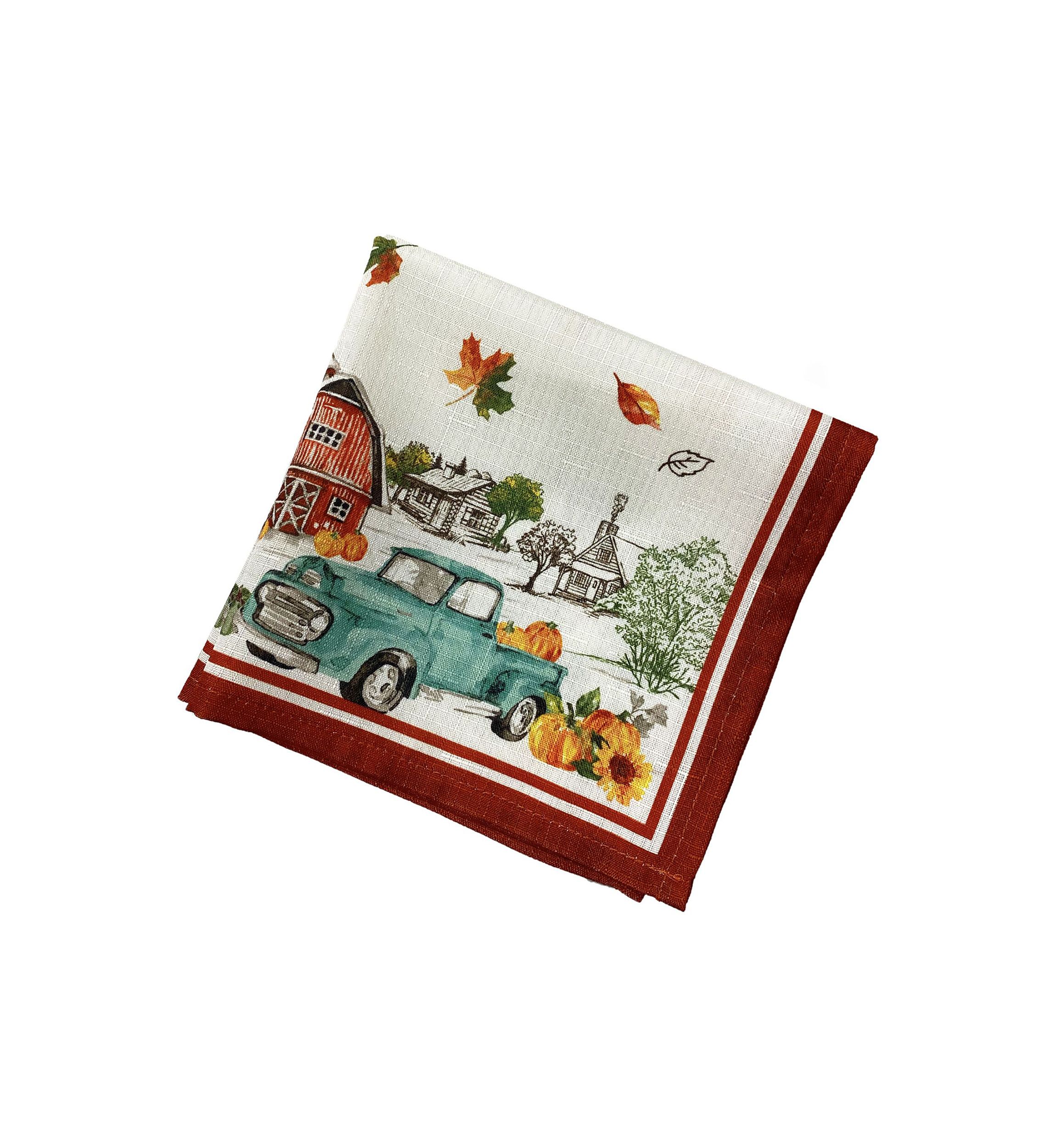 Farm Fresh Pumpkin Truck Fall Napkin, Set of 4