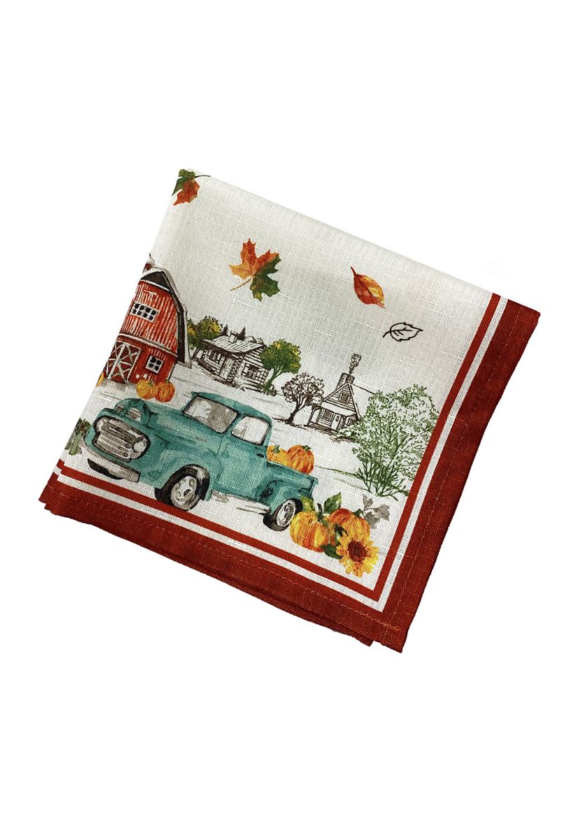 Farm Fresh Pumpkin Truck Fall Napkin, Set of 4