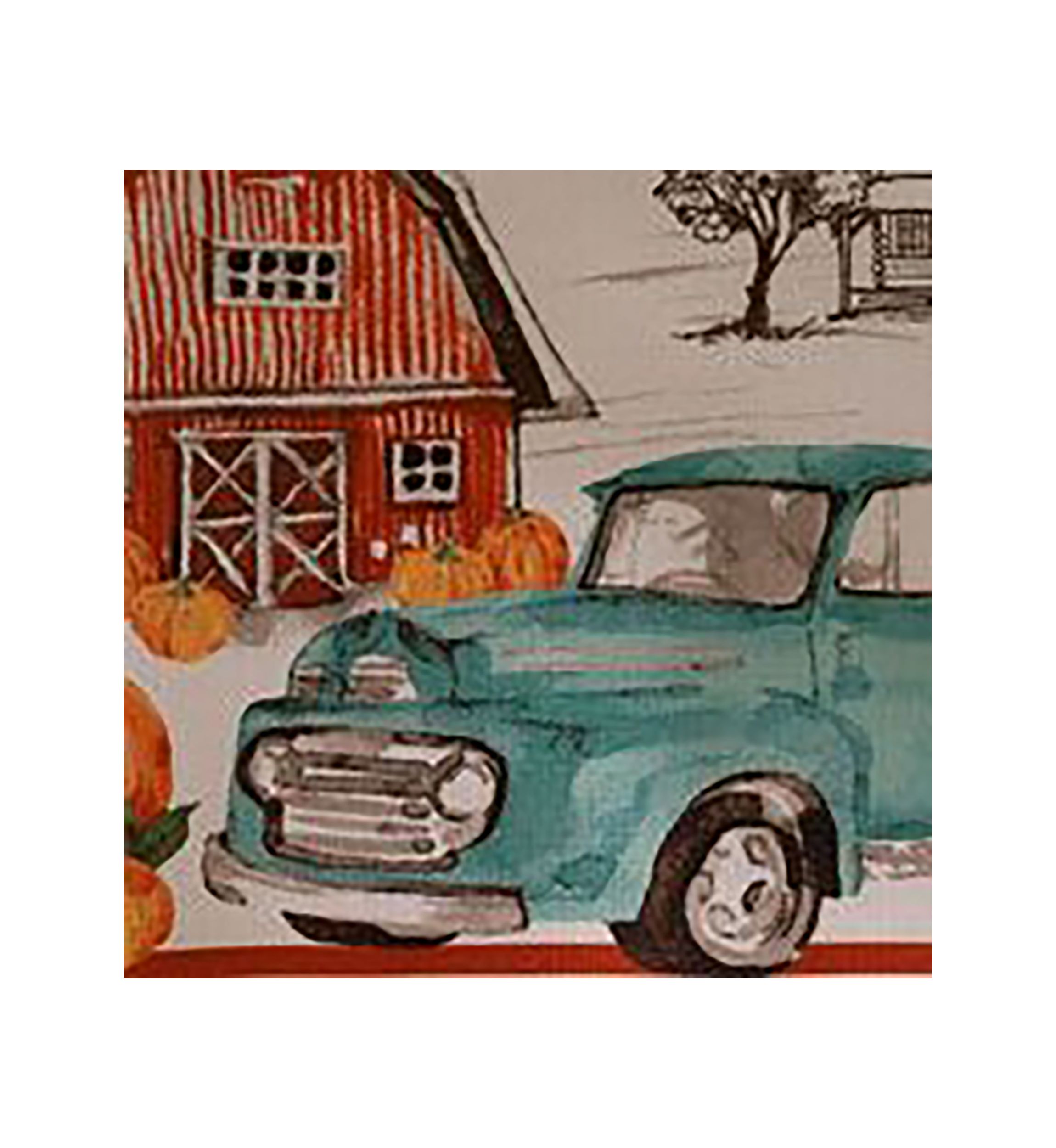 Farm Fresh Pumpkin Truck Fall Napkin, Set of 4