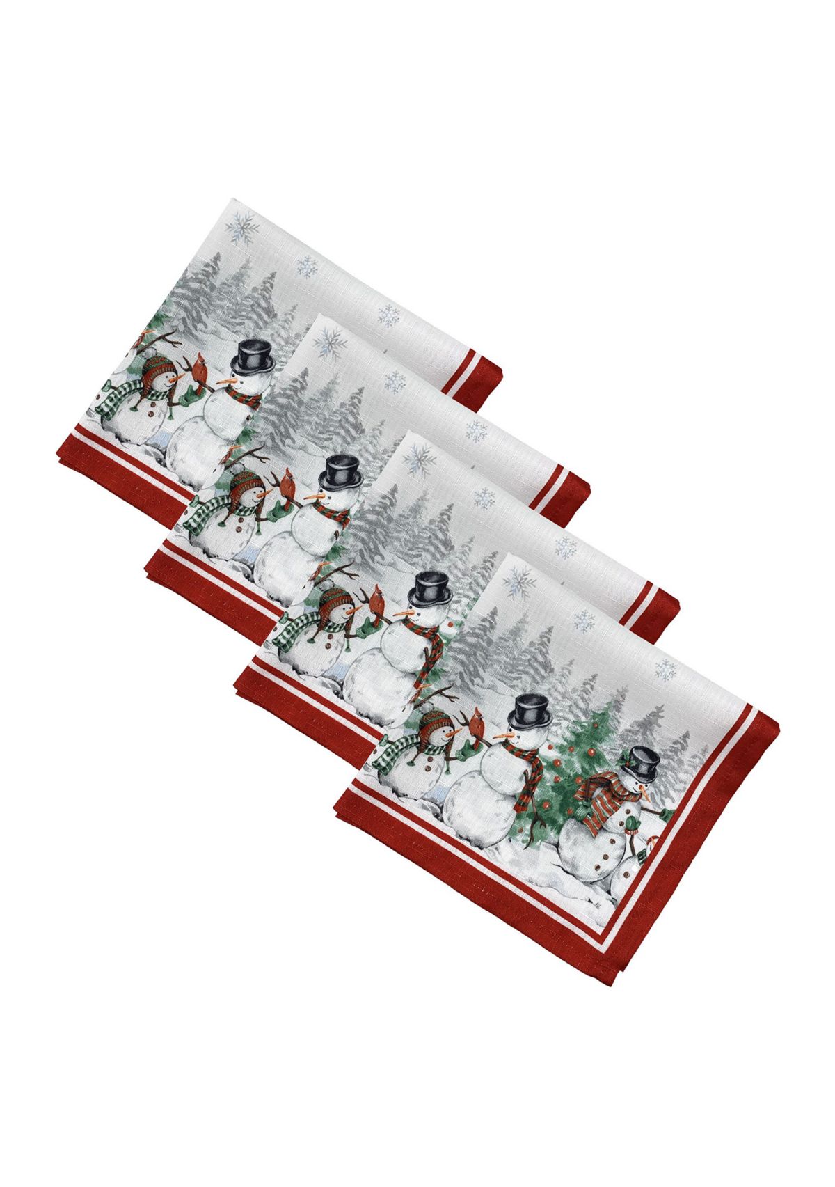 Snowman Winterland Holiday Snowflake Napkin, Set of 4