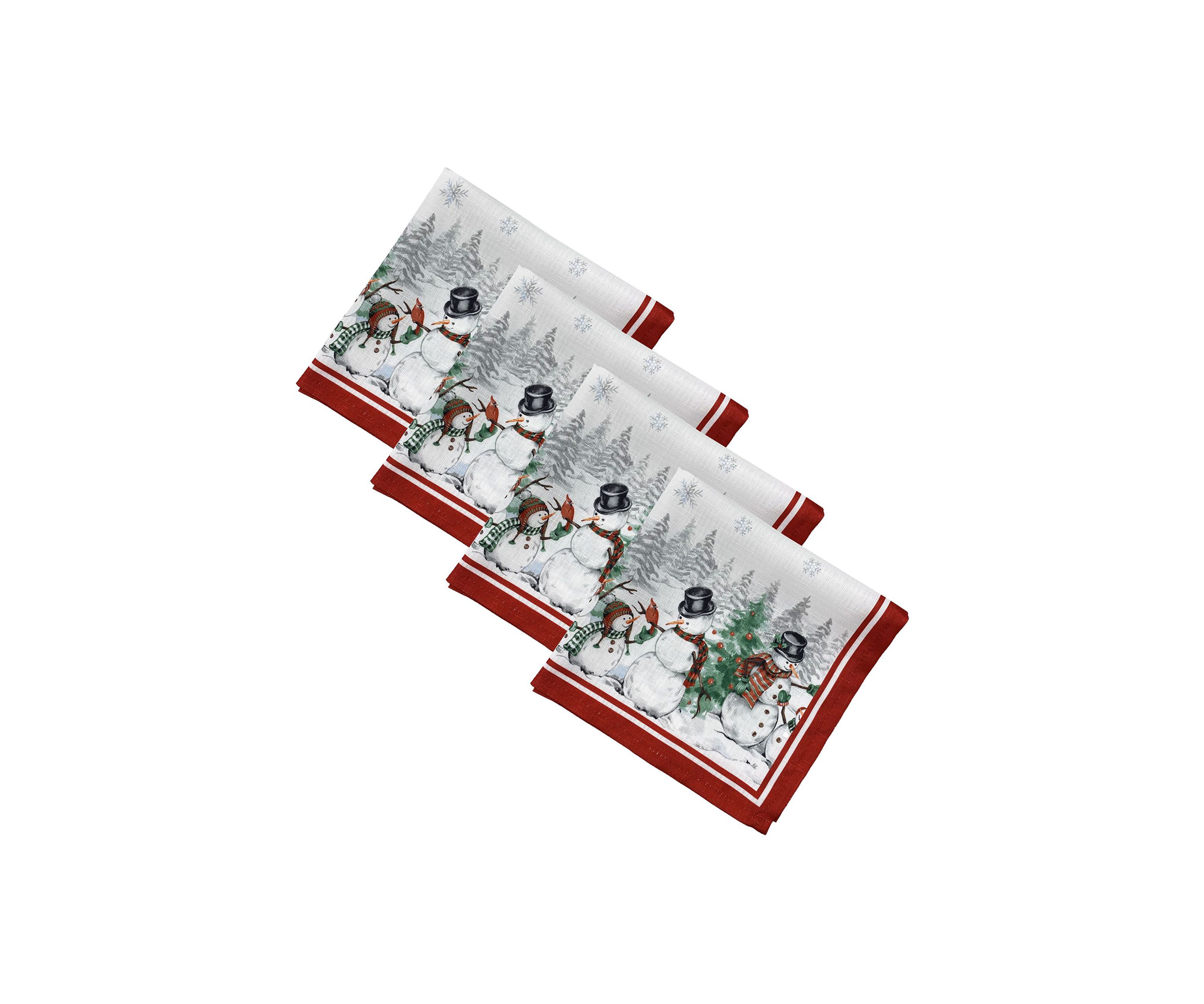 Snowman Winterland Holiday Snowflake Napkin, Set of 4