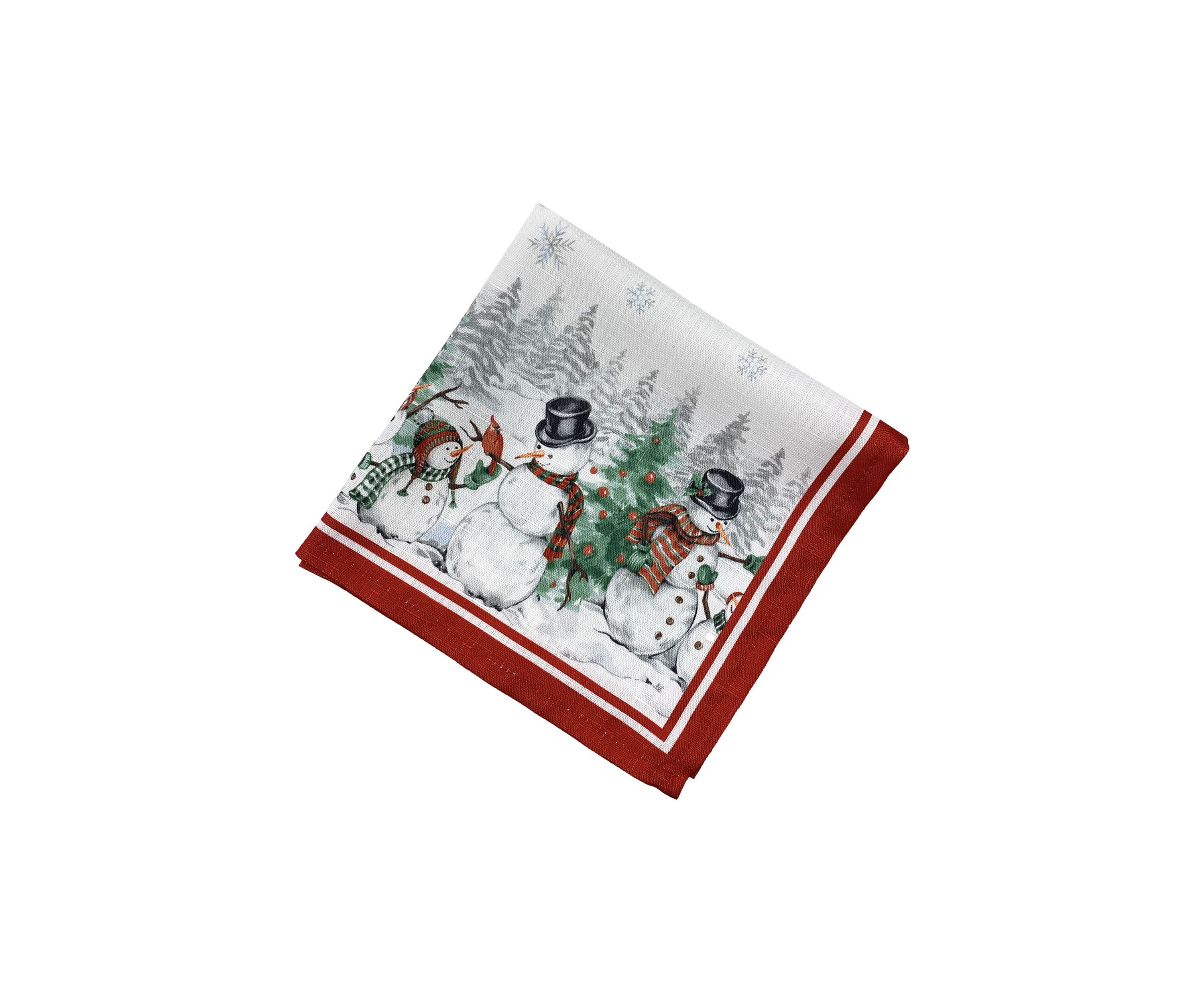 Snowman Winterland Holiday Snowflake Napkin, Set of 4