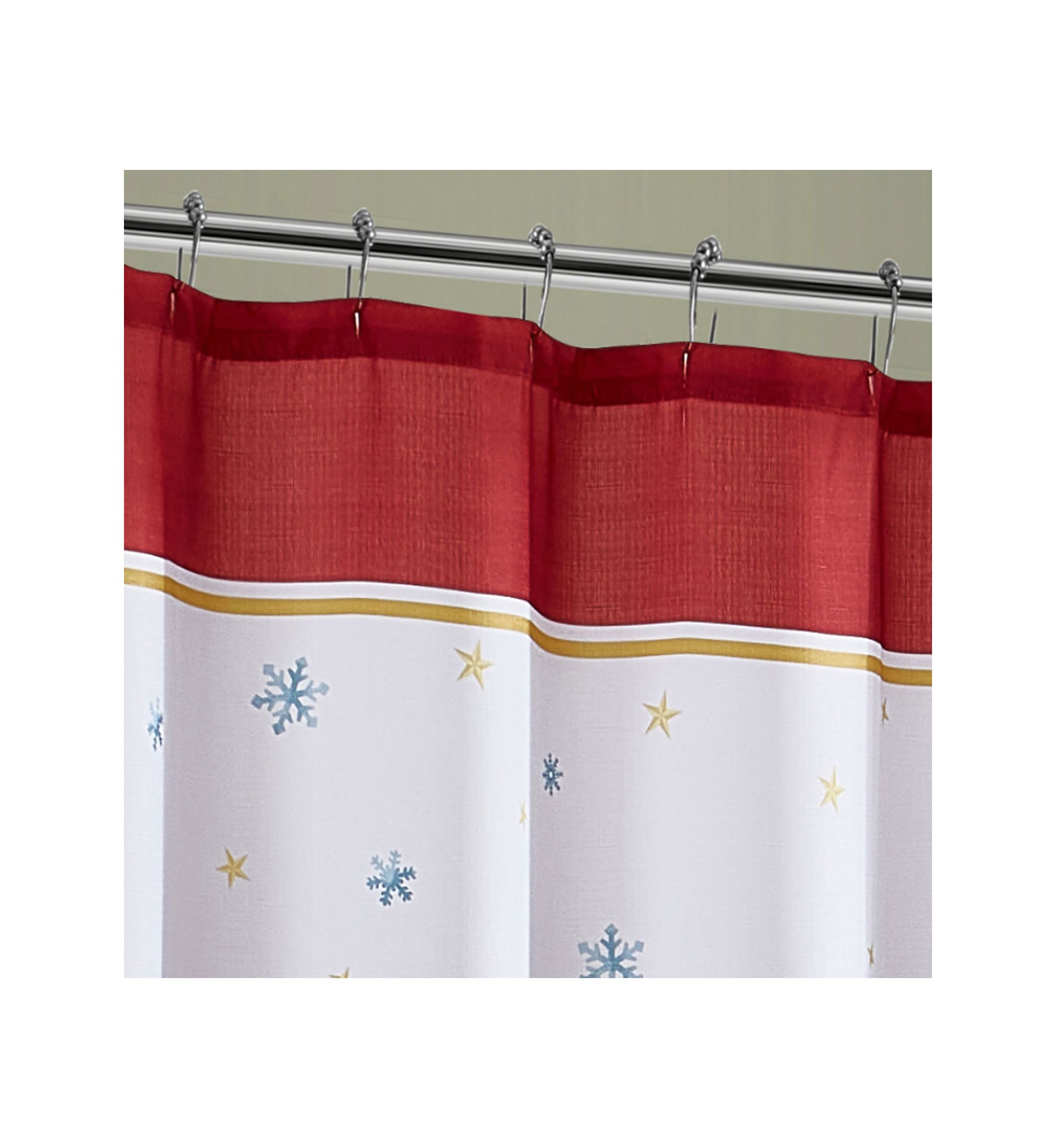 Santa’s Snowy Sleighride Holiday Fabric Shower Curtain - 70" x 72"