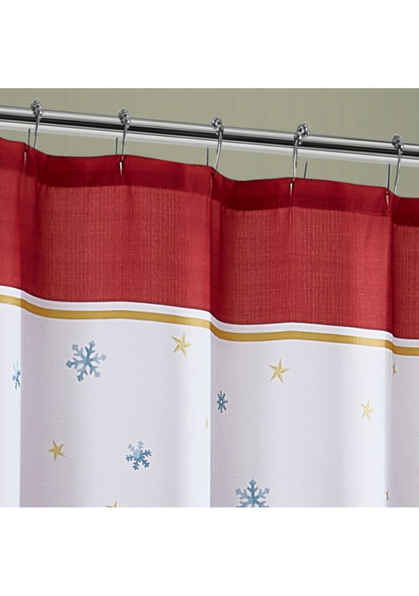 Santa’s Snowy Sleighride Holiday Fabric Shower Curtain - 70" x 72"