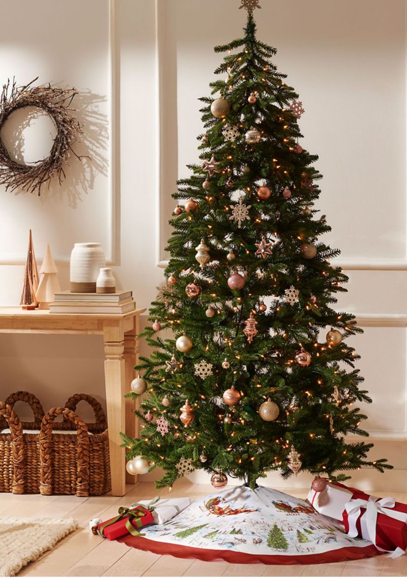 Santa’s Snowy Sleighride Christmas Tree Skirt - 48" Round