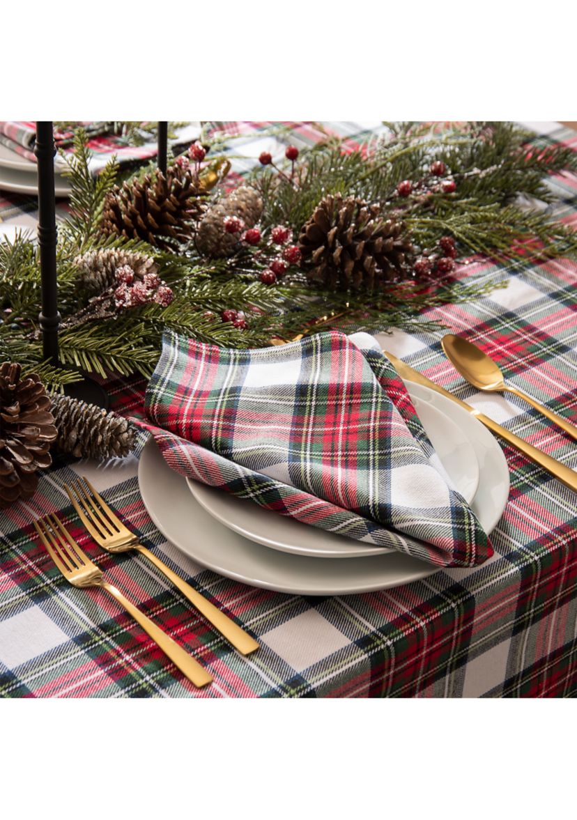 Christmas Classic Holiday Plaid Cotton Napkin Set of 8