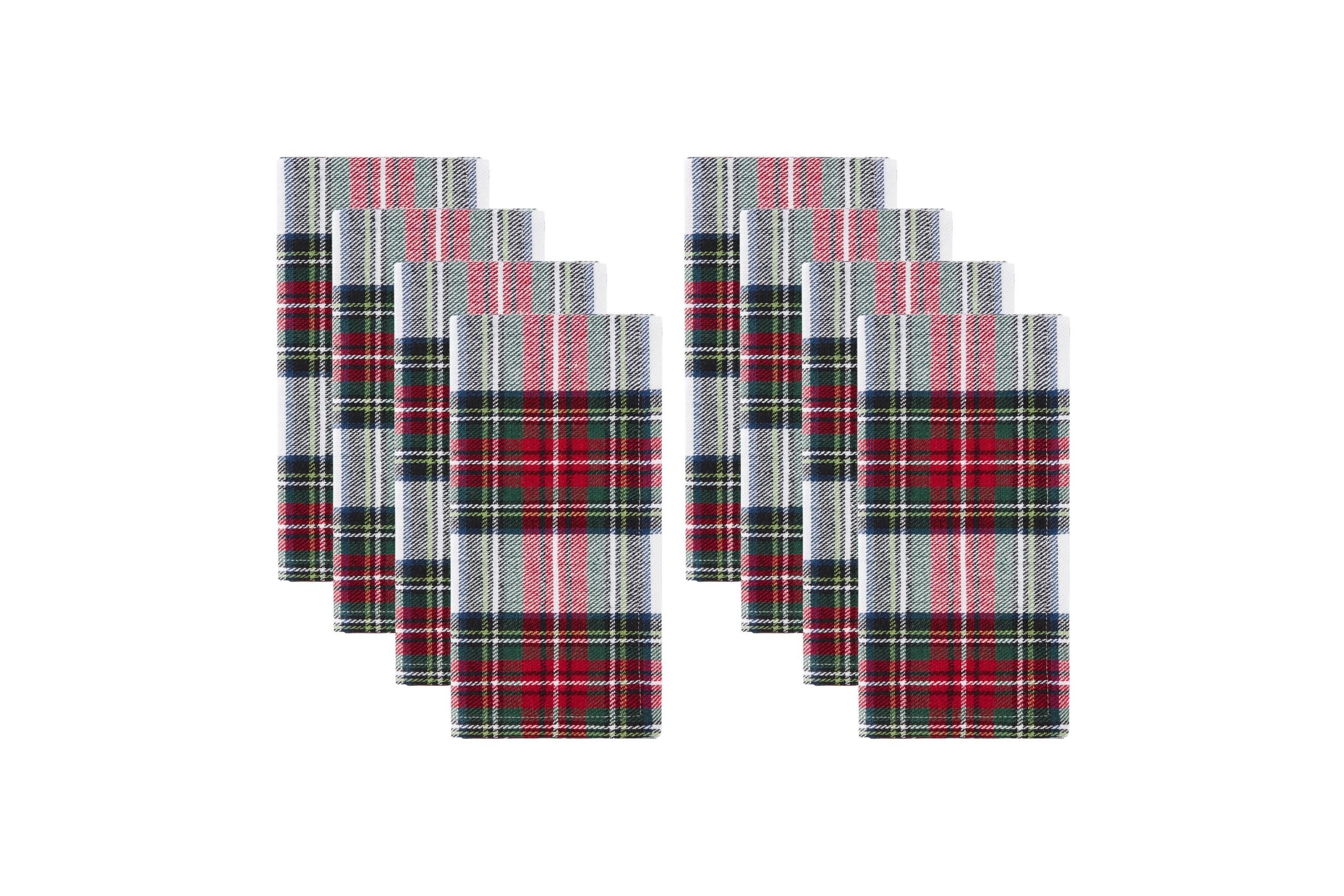 Christmas Classic Holiday Plaid Cotton Napkin Set of 8