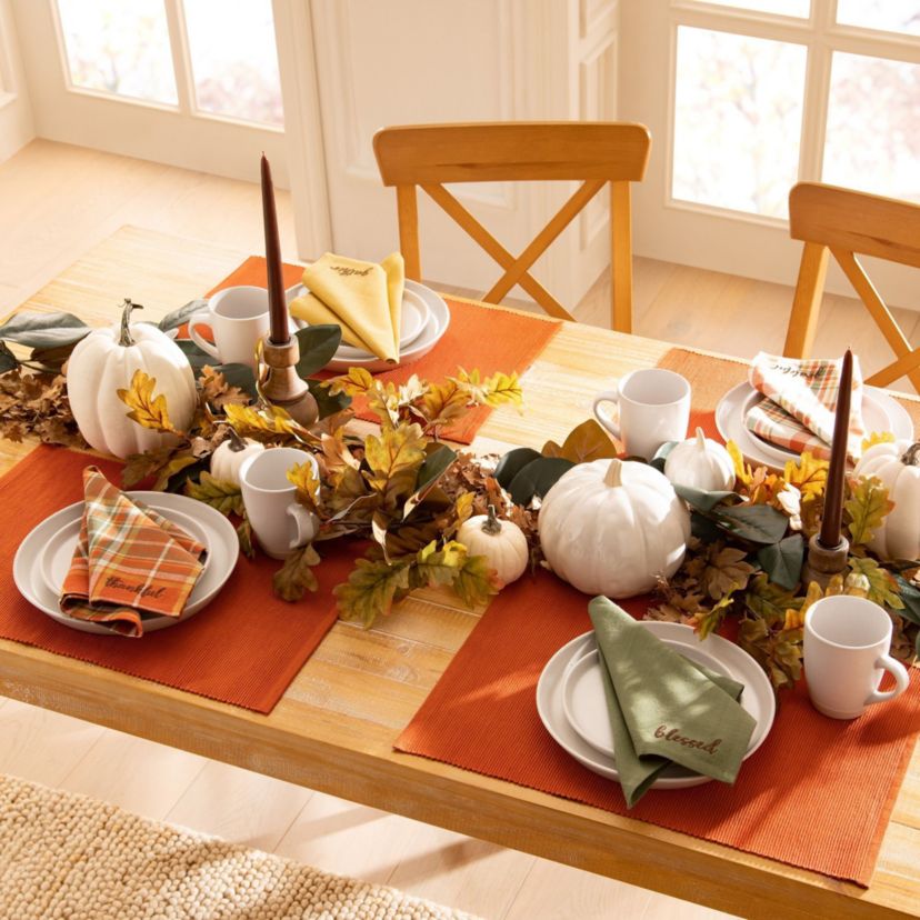 Harvest Sentiments Placemat and Napkin Value Set of 8 (4 of Each)