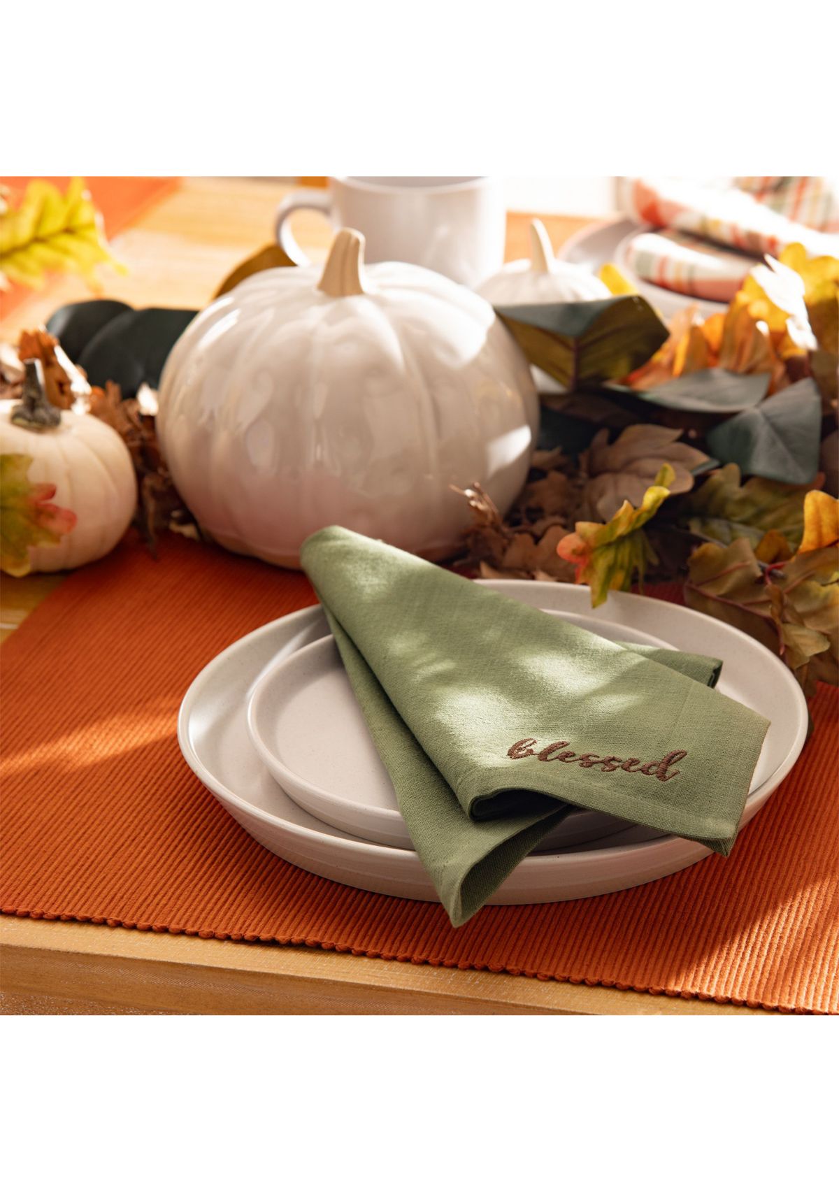 Harvest Sentiments Placemat and Napkin Value Set of 8 (4 of Each)