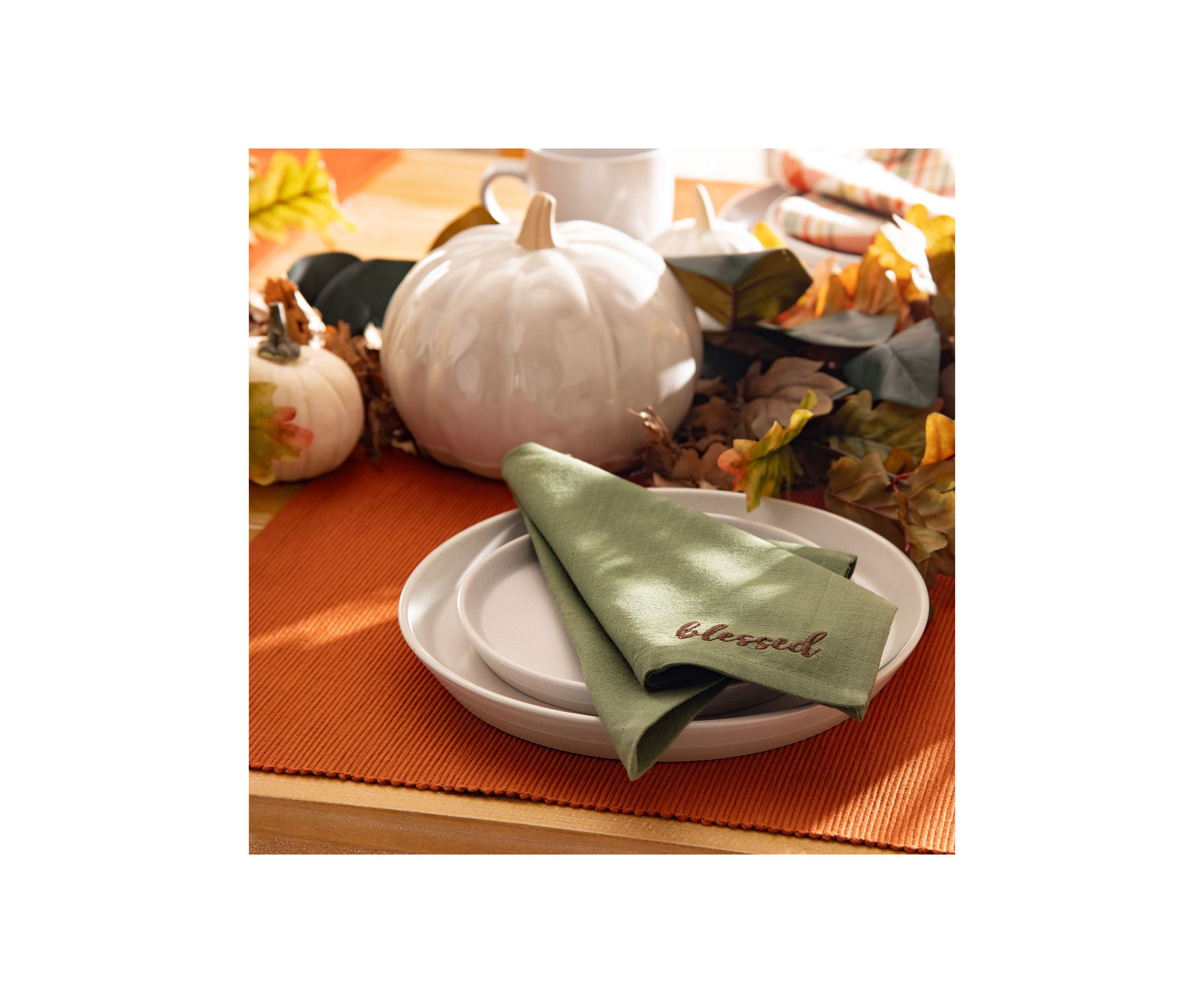 Harvest Sentiments Placemat and Napkin Value Set of 8 (4 of Each)