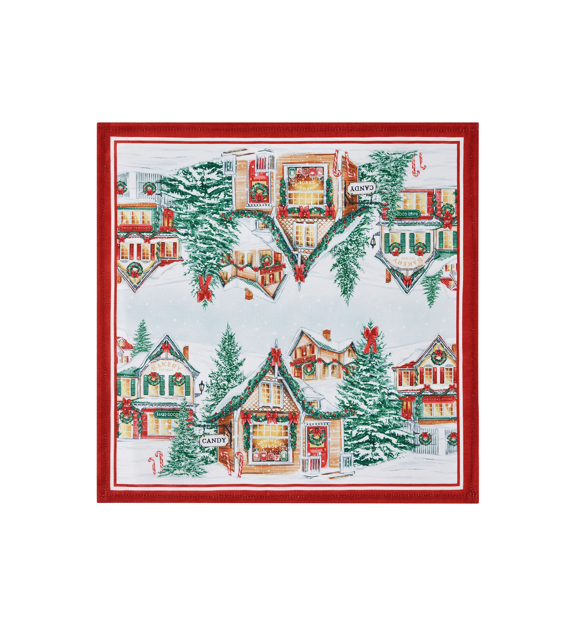 Storybook Christmas Village Holiday Napkin Set of 4