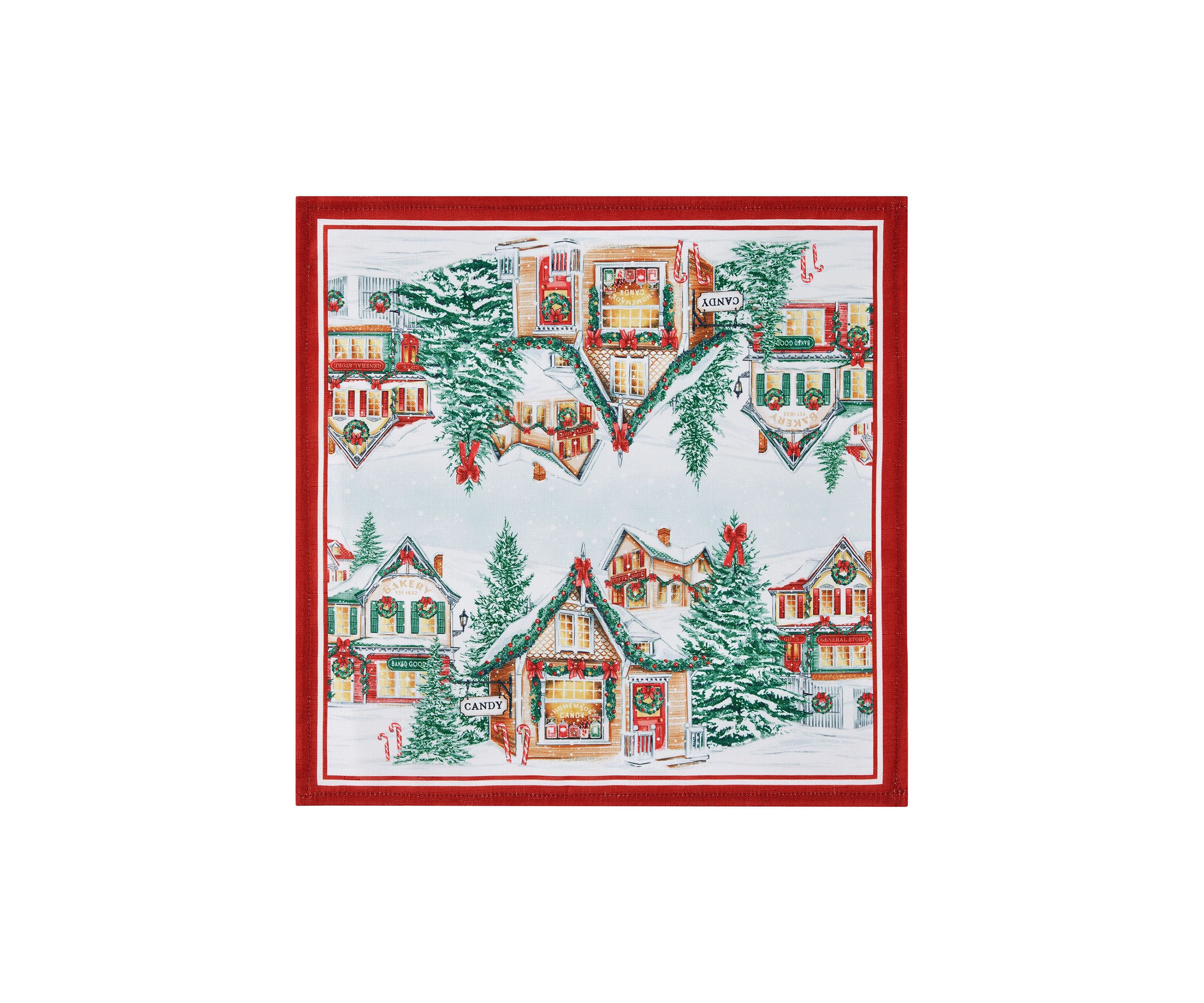 Storybook Christmas Village Holiday Napkin Set of 4