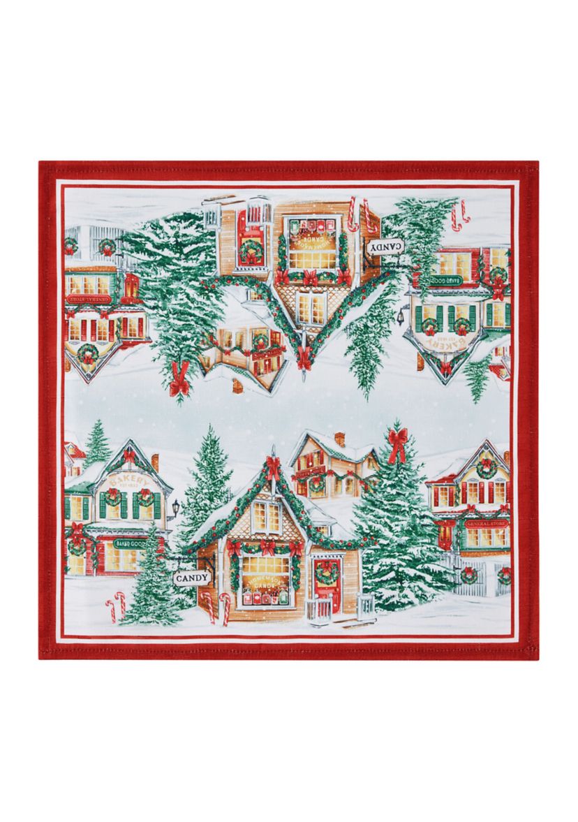 Storybook Christmas Village Holiday Napkin Set of 4