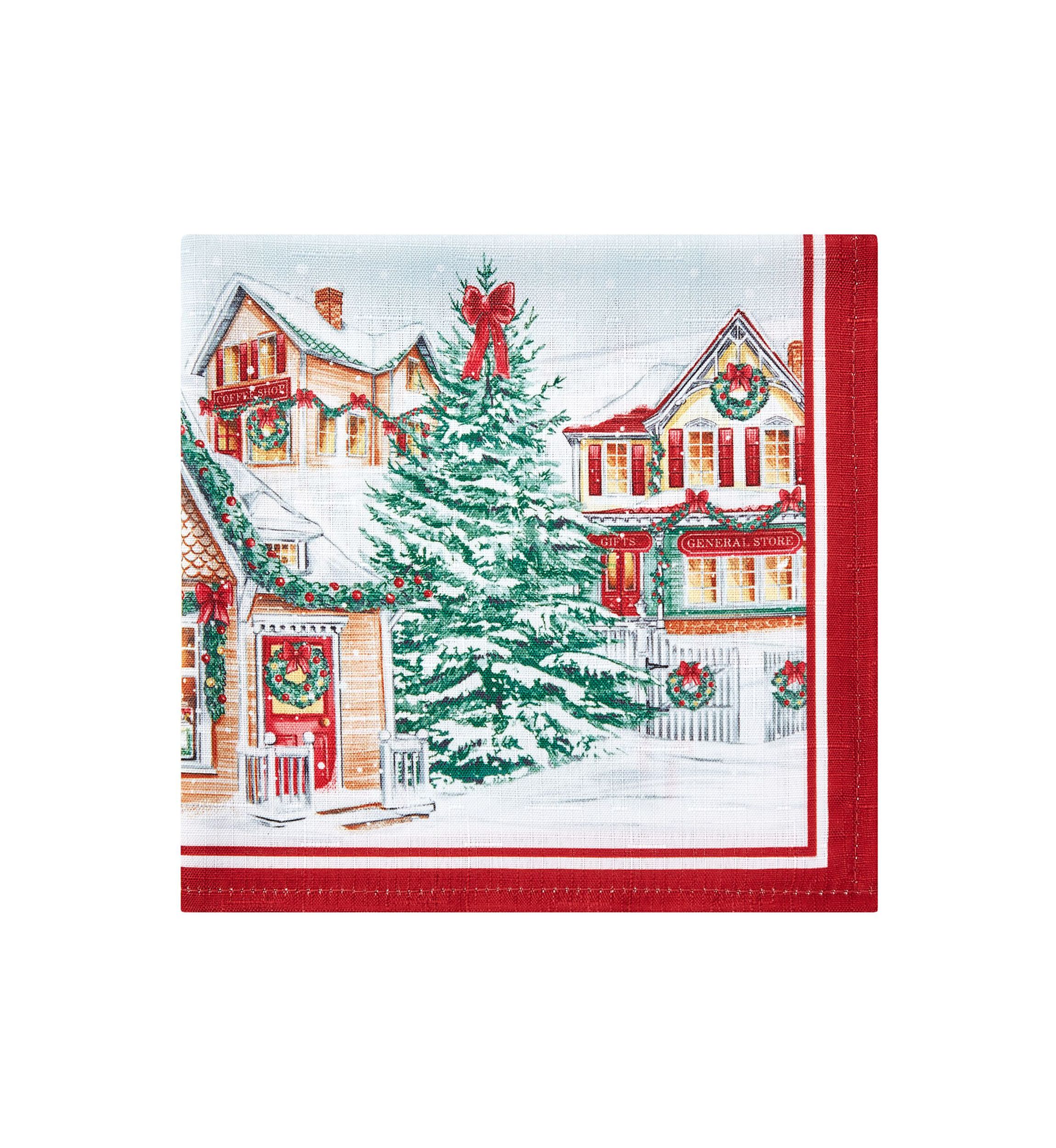 Storybook Christmas Village Holiday Napkin Set of 4