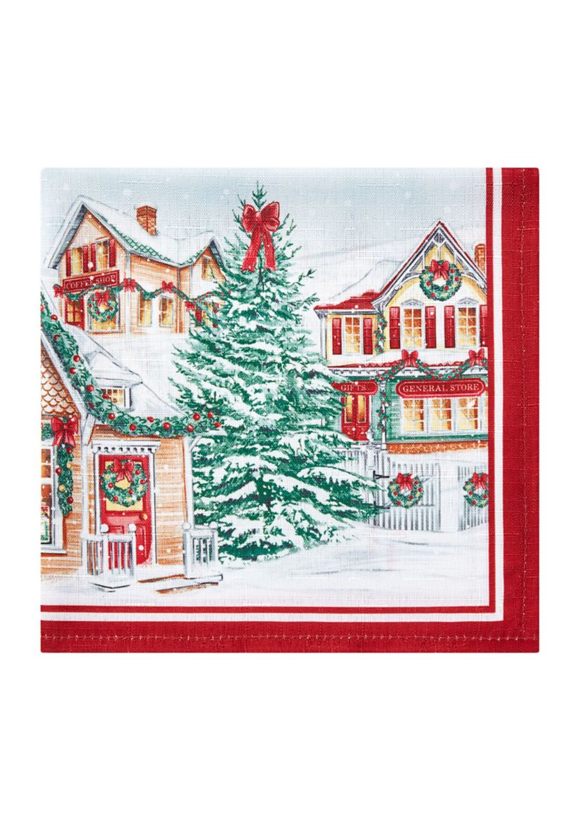 Storybook Christmas Village Holiday Napkin Set of 4
