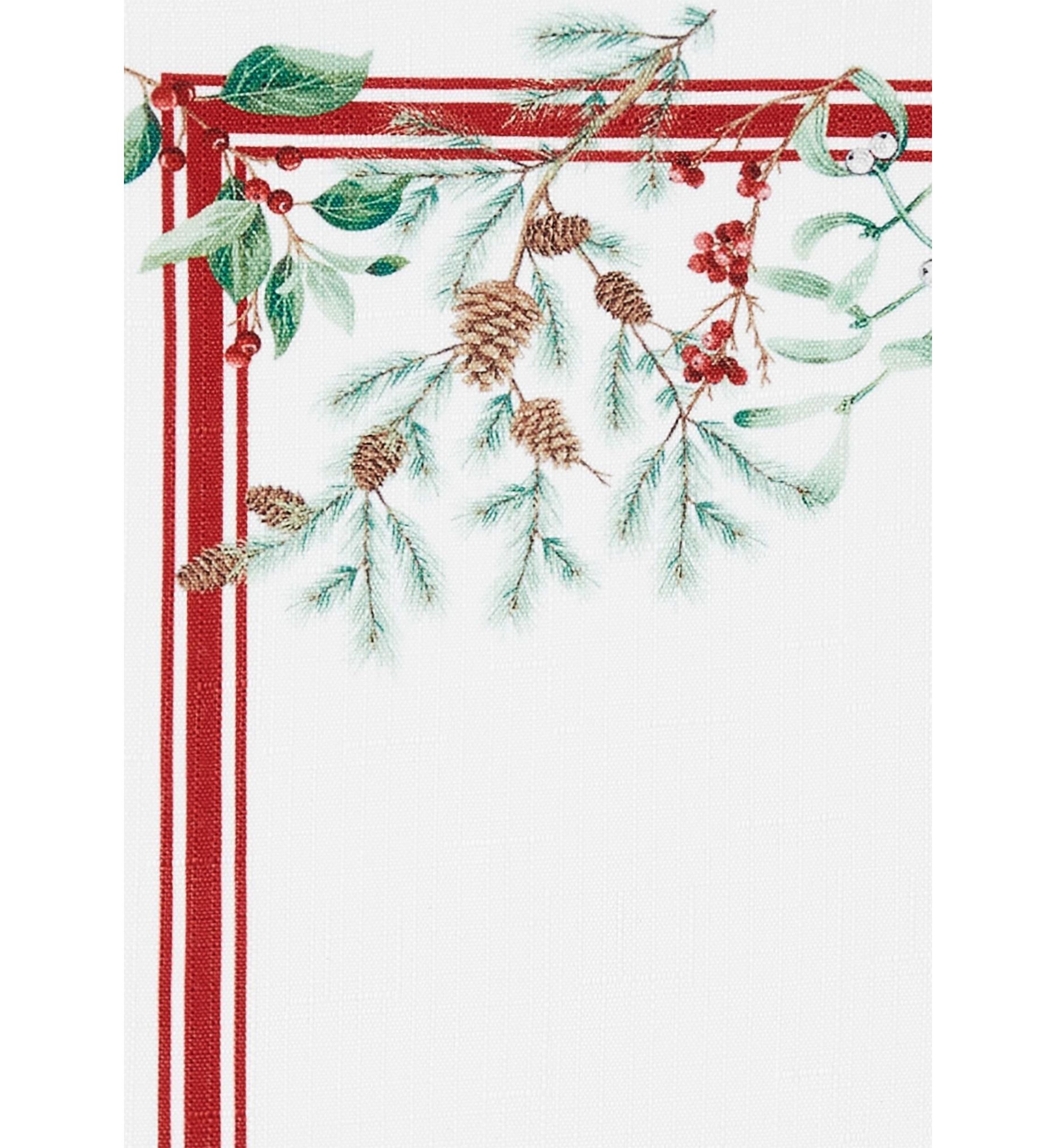 Winter Holiday Berry Fabric  Table Runner - 13" x 70"