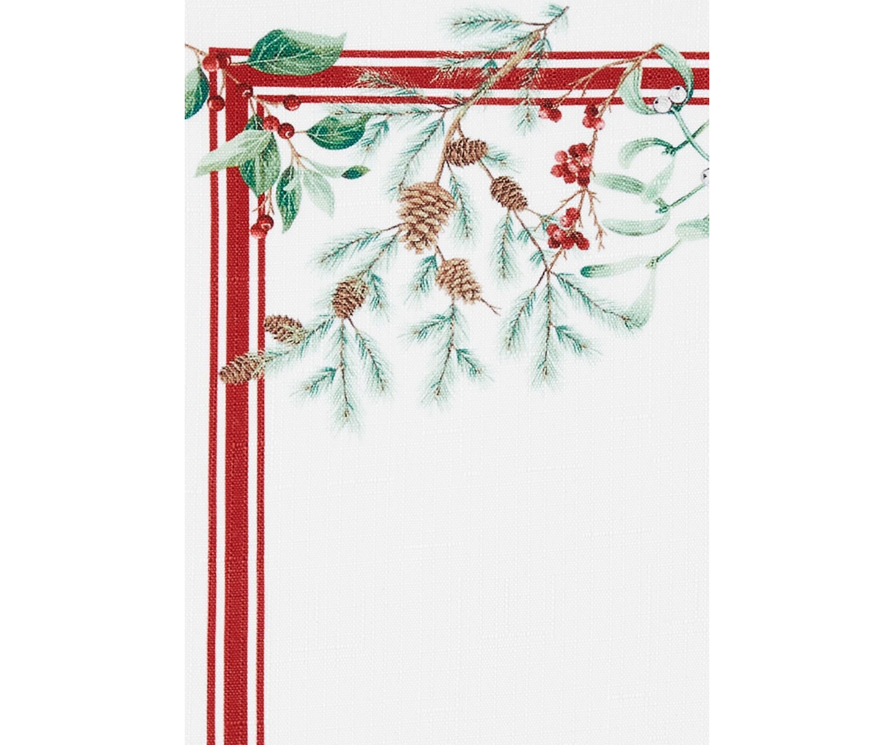 Winter Holiday Berry Fabric  Table Runner - 13" x 70"