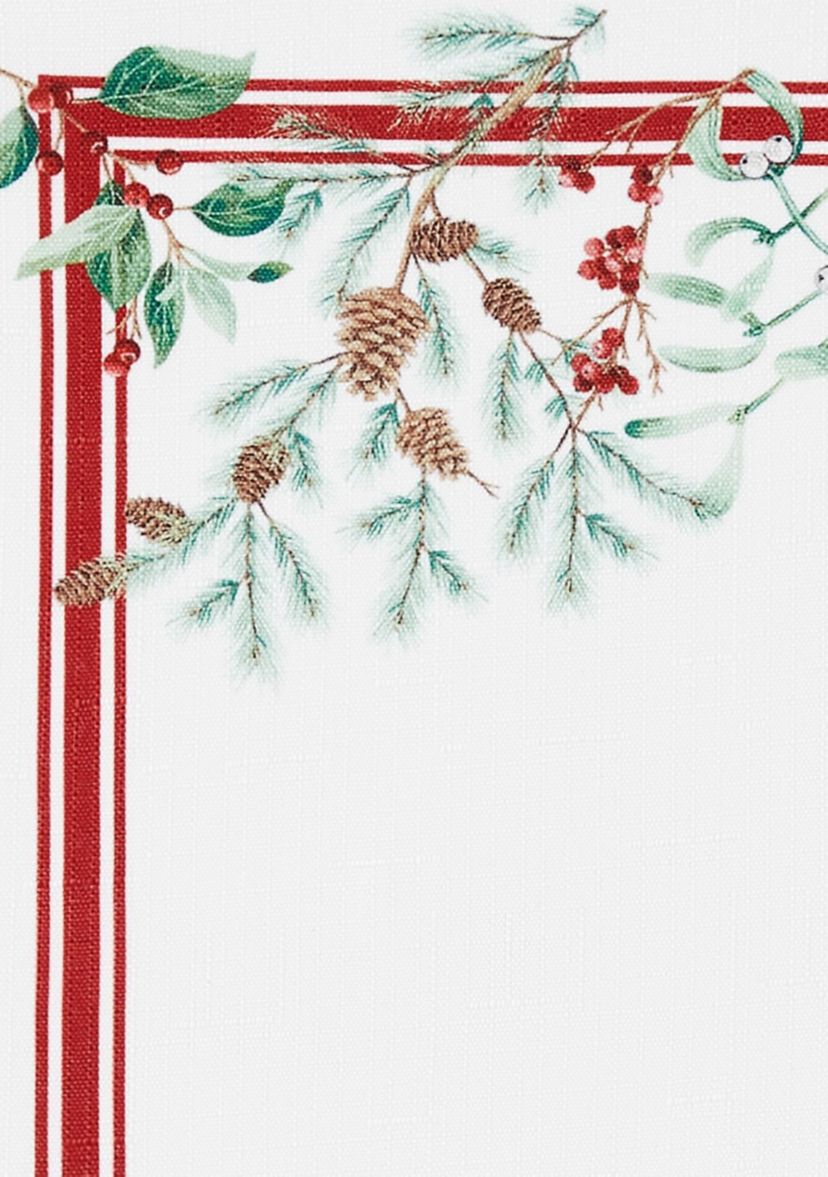 Winter Holiday Berry Fabric  Table Runner - 13" x 70"