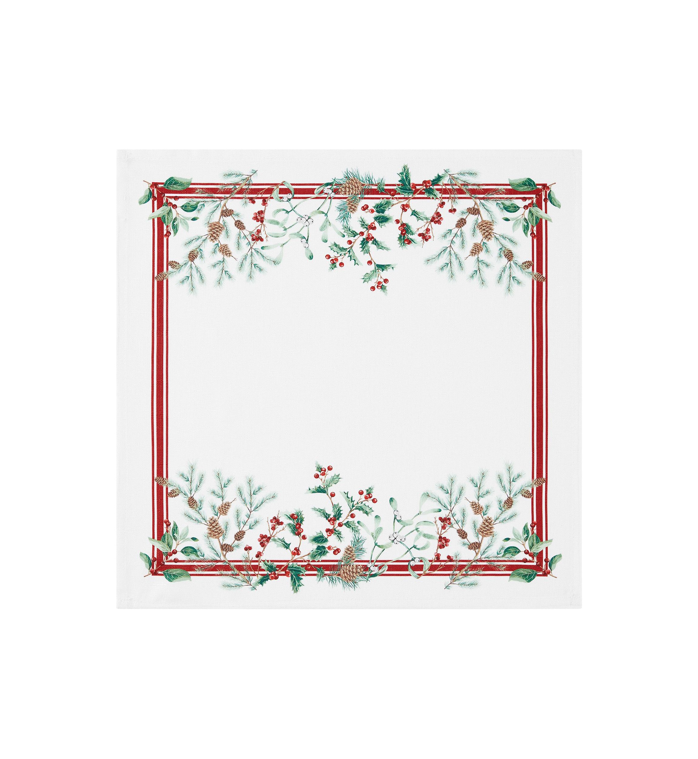 Winter Holiday Berry Fabric Napkin Set of 4