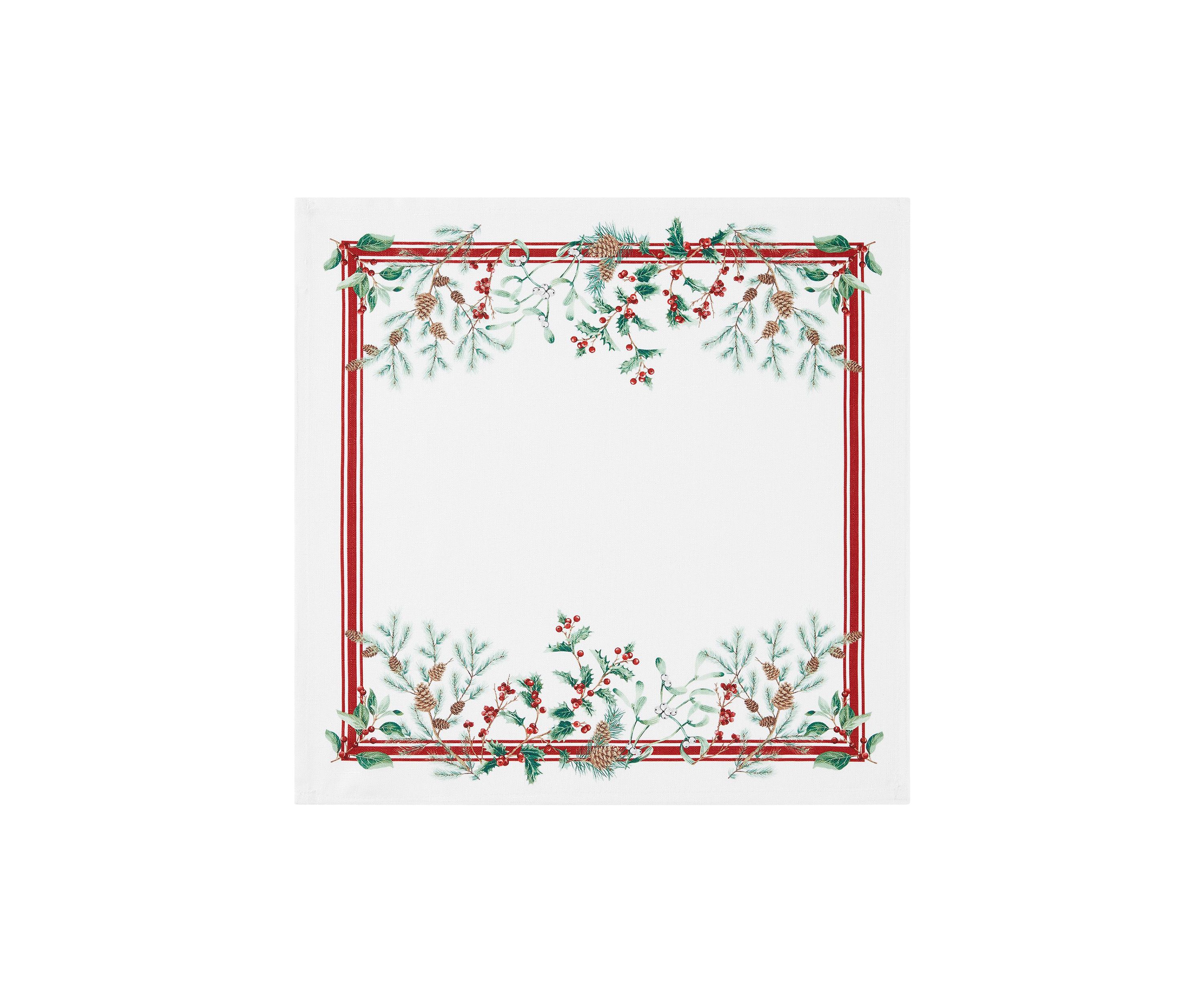 Winter Holiday Berry Fabric Napkin Set of 4