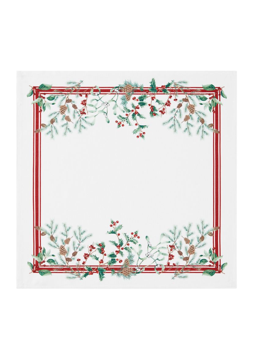 Winter Holiday Berry Fabric Napkin Set of 4