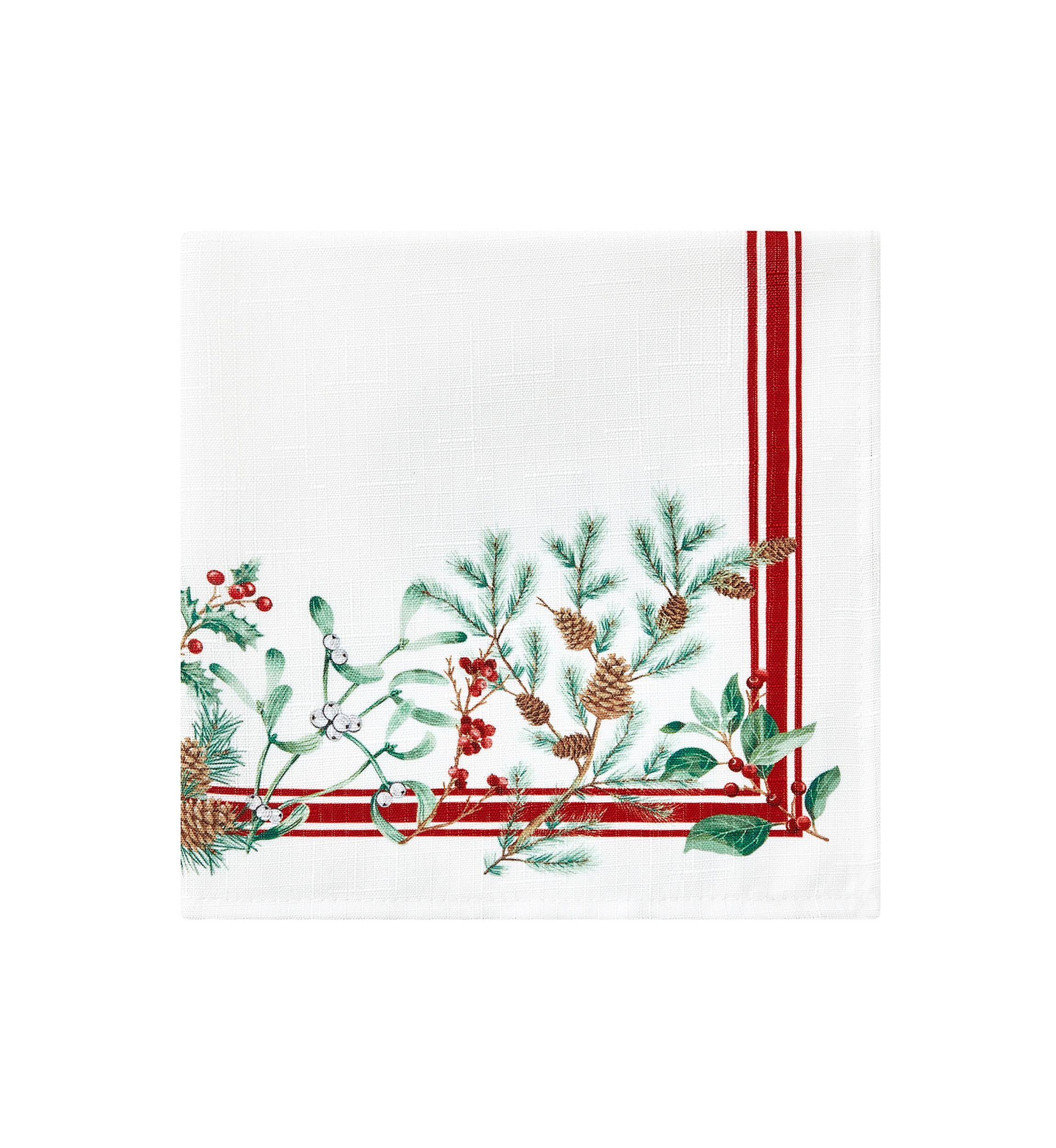 Winter Holiday Berry Fabric Napkin Set of 4