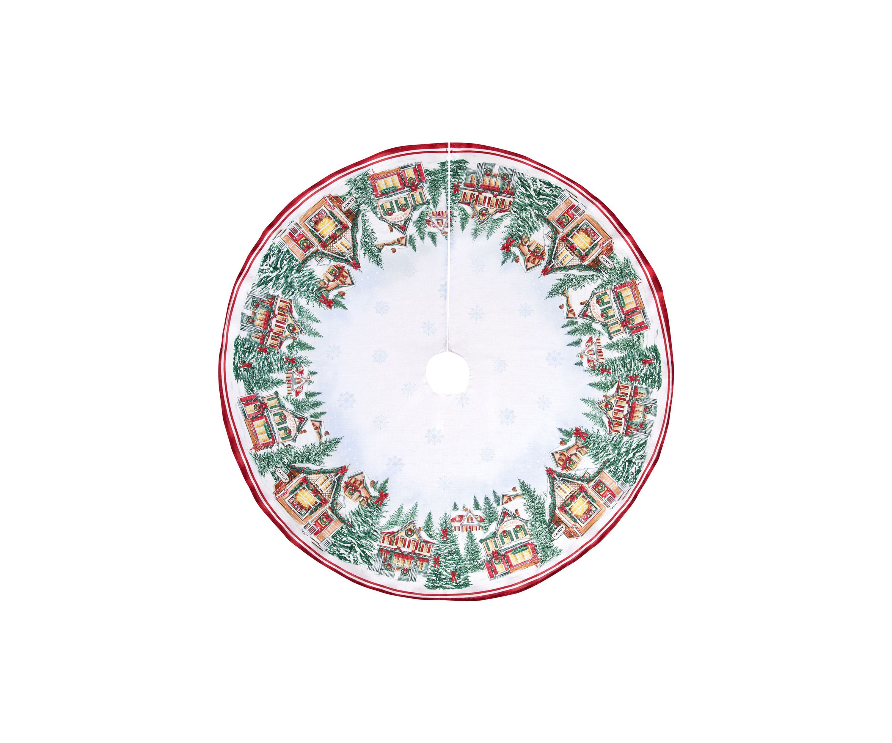 Storybook Christmas Village Holiday Round Tree Skirt - 48" Round