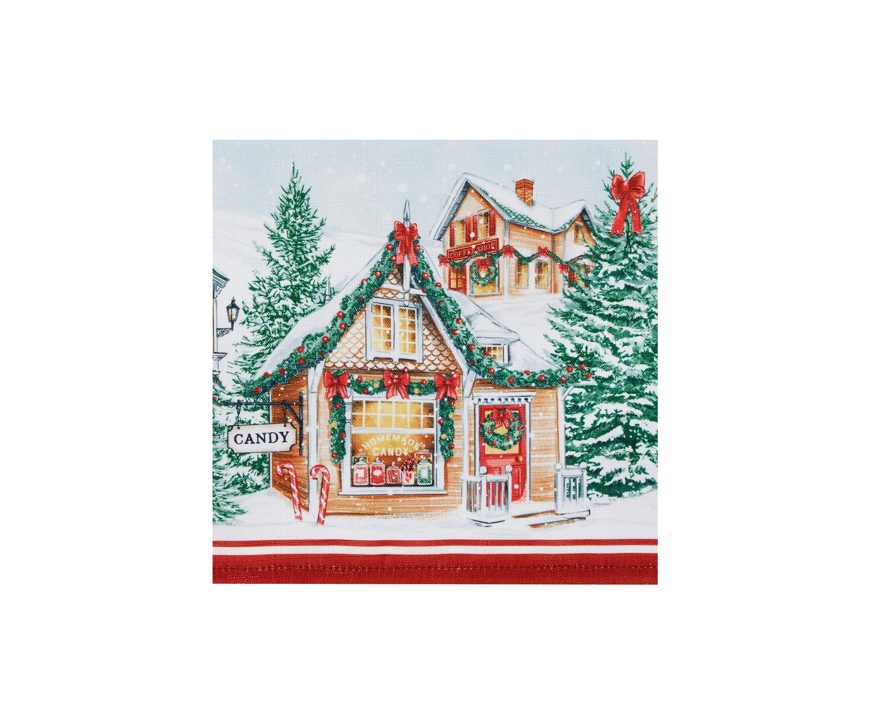 Storybook Christmas Village Holiday Round Tree Skirt - 48" Round