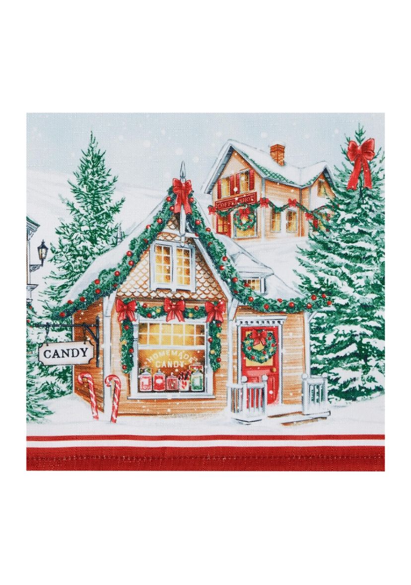Storybook Christmas Village Holiday Round Tree Skirt - 48" Round