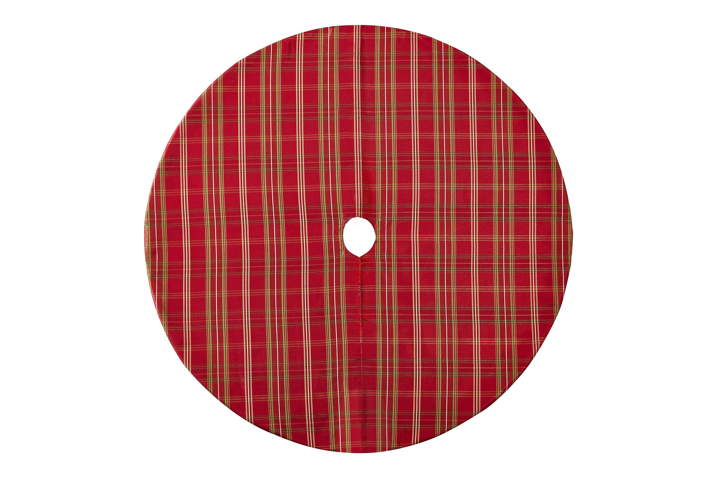 Shimmering Plaid Holiday Tree Skirt - 48" Round