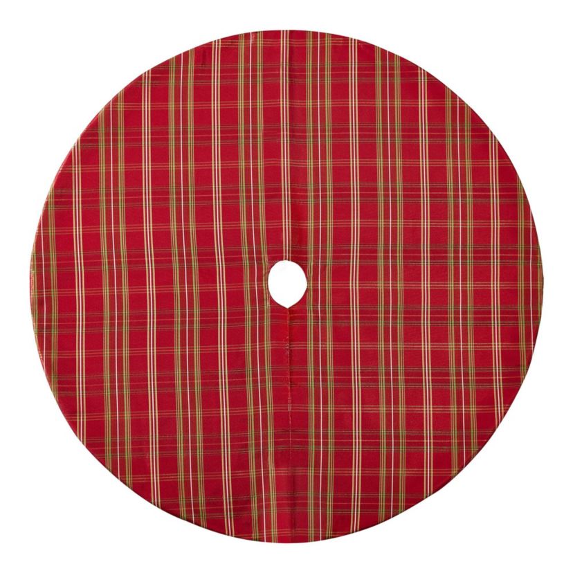 Shimmering Plaid Holiday Tree Skirt - 48" Round