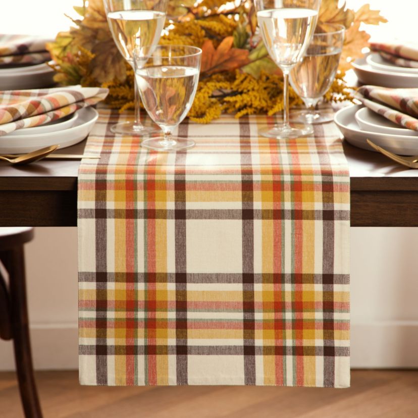 Russet Harvest Woven Plaid Table Runner, 13 in. x 70in.