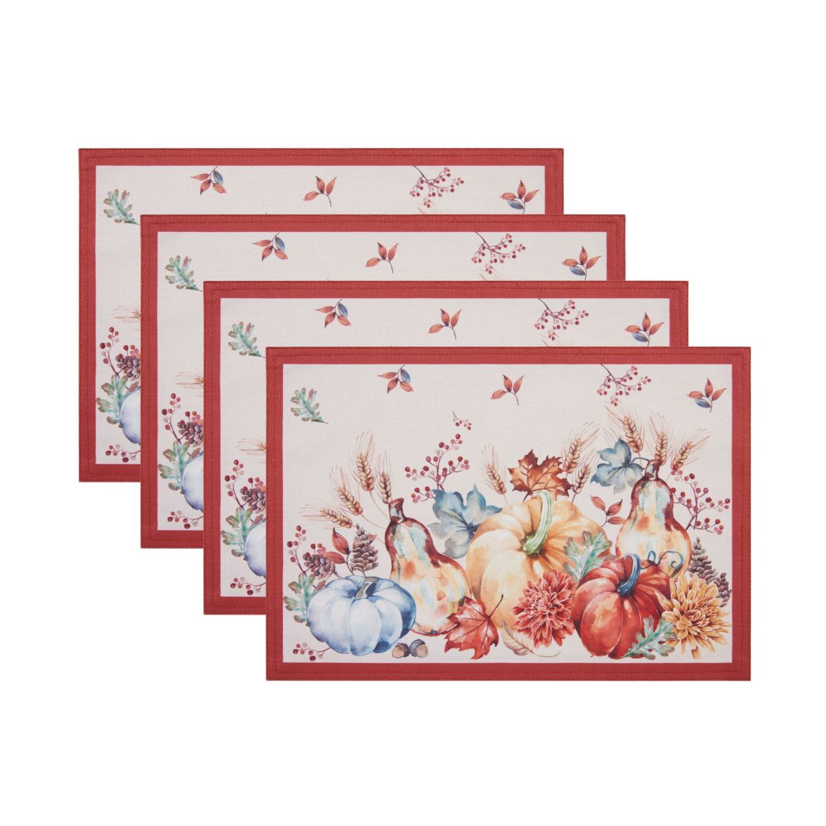 Botanical Harvest Pumpkin Engineered Placemats, Set of 4 - 13 in. x 19 in.