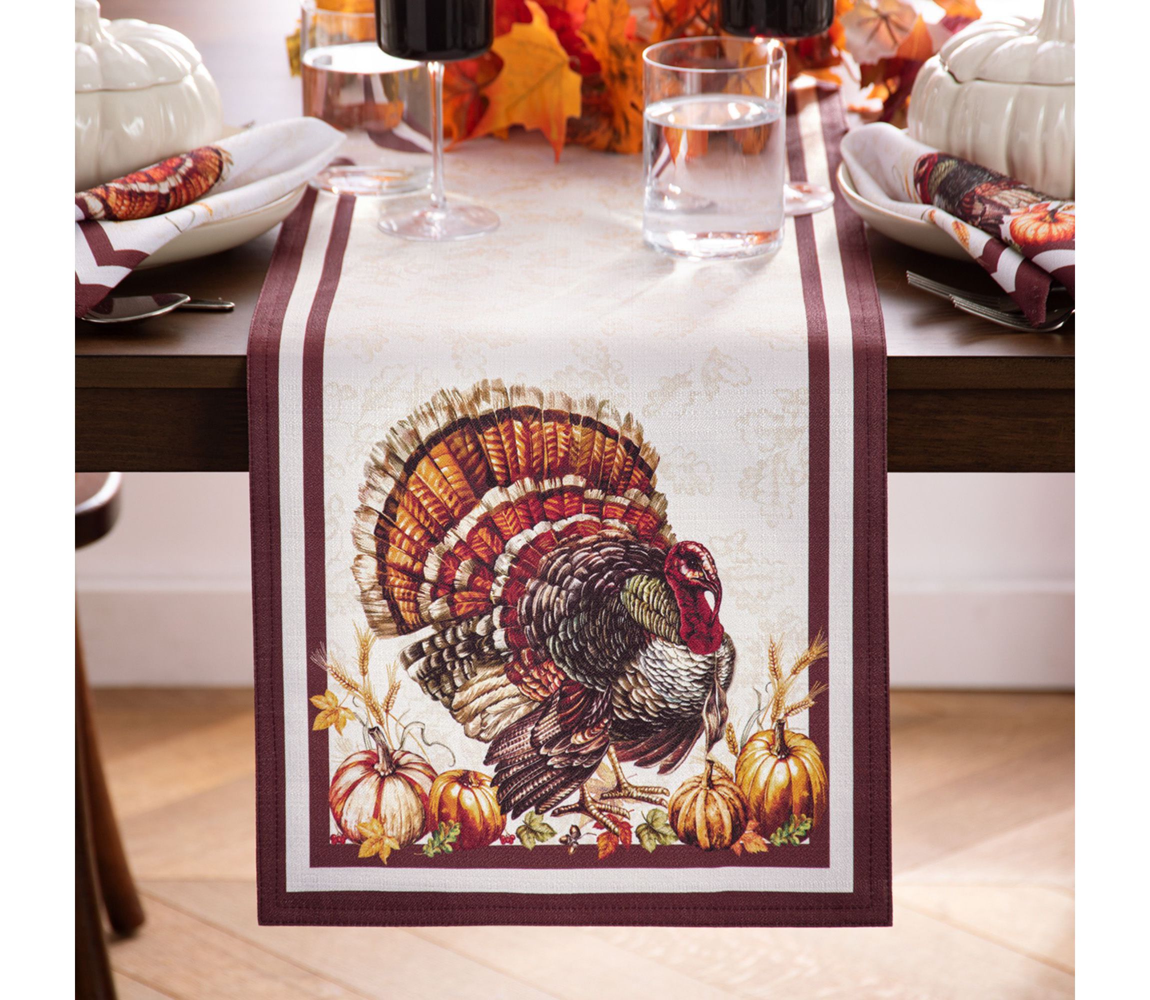 Autumn Heritage Turkey Engineered Table Runner, 13 in. x 70in.