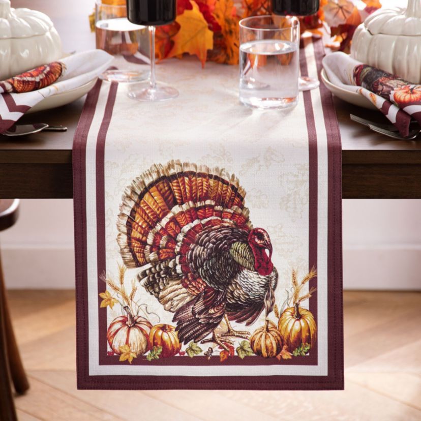 Autumn Heritage Turkey Engineered Table Runner, 13 in. x 70in.