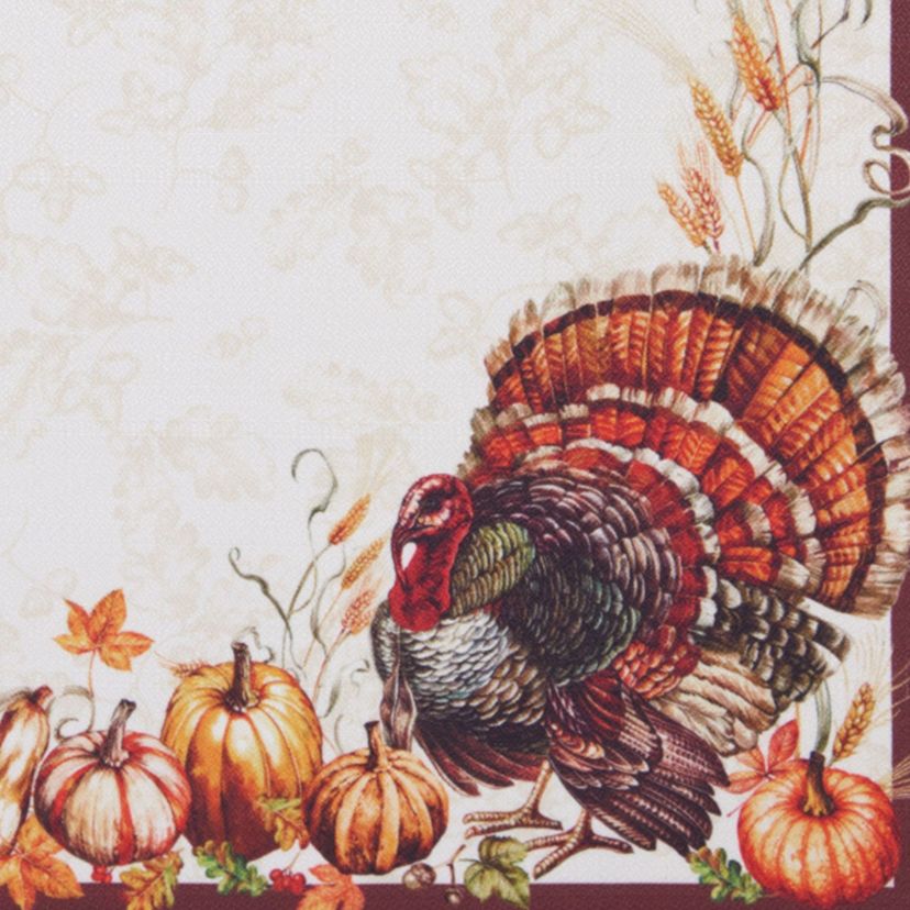 Autumn Heritage Turkey Engineered Napkins, Set of 4
