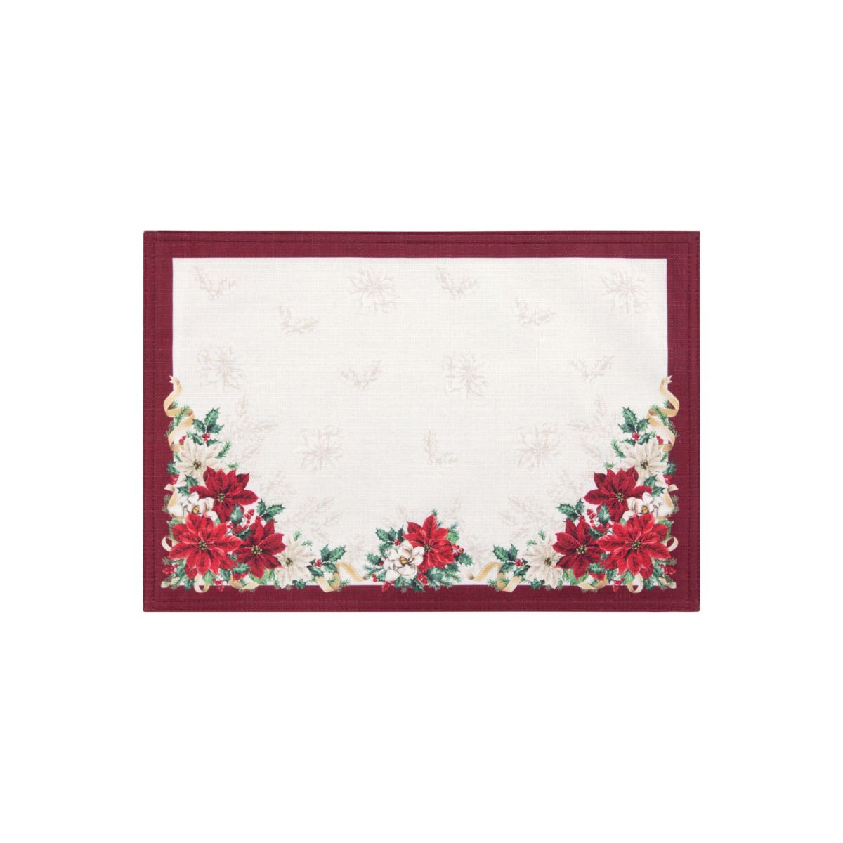 Poinsettia Garlands Engineered Placemats - Set of 4, 13x19
