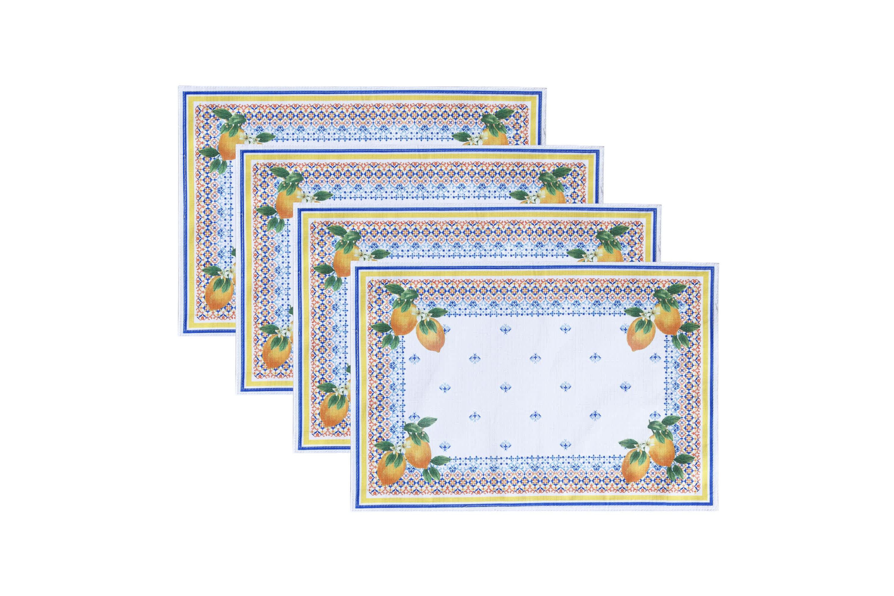 Capri Lemon Placemat, Set of 4 - 13x19