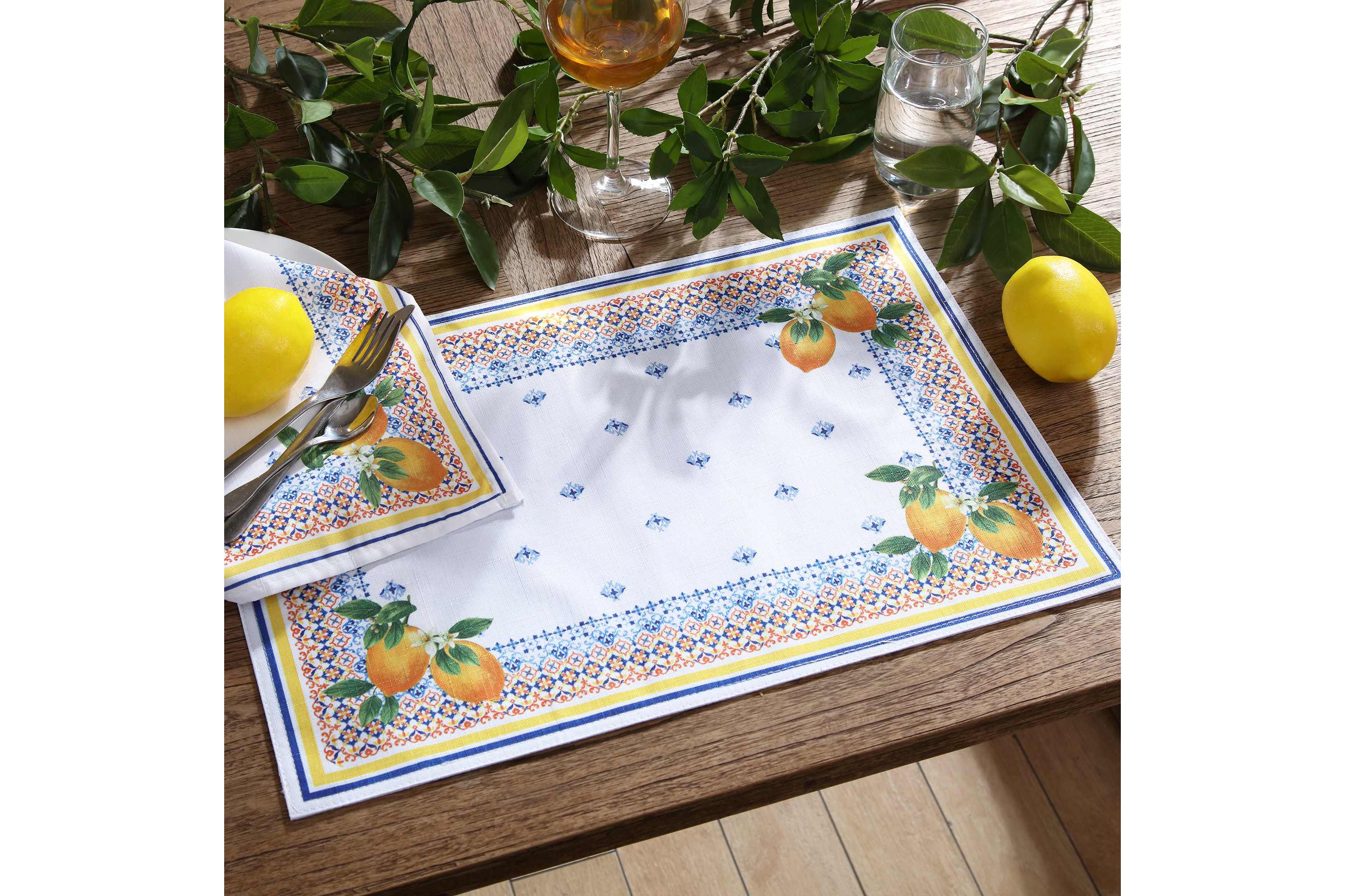 Capri Lemon Placemat, Set of 4 - 13x19