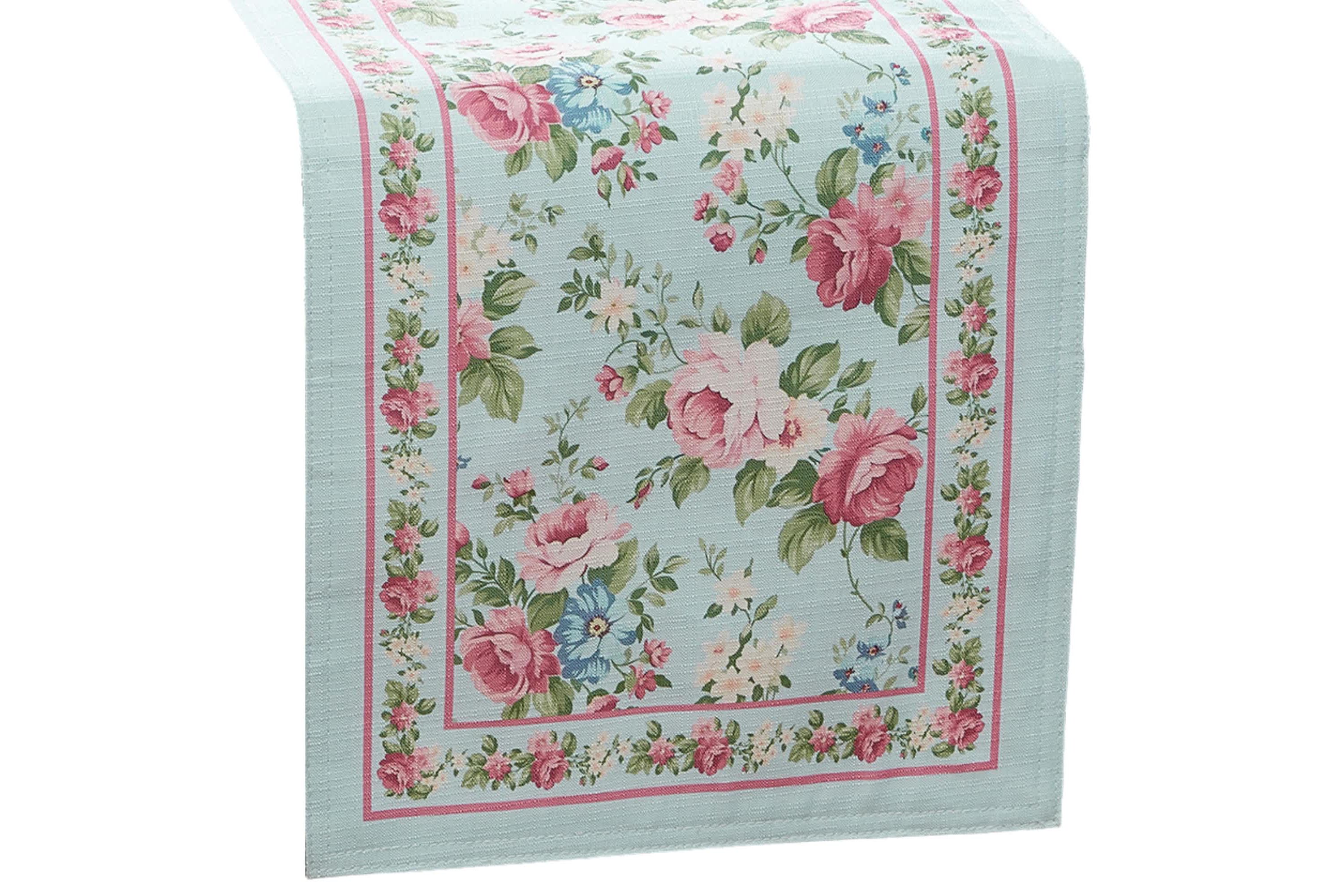 Vintage Floral Garden Table Runner - 13x70