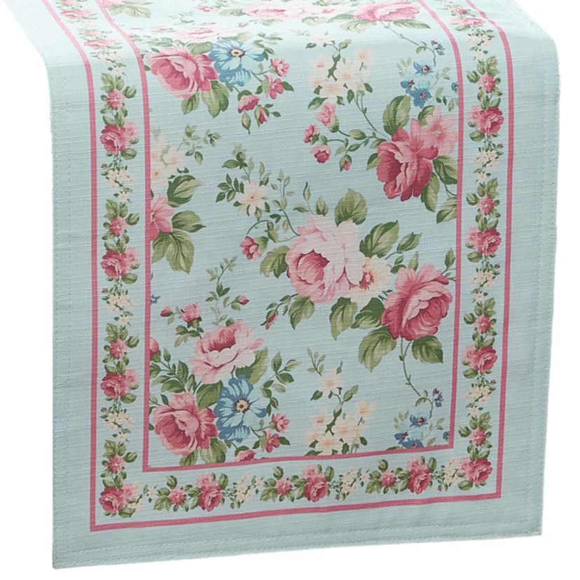 Vintage Floral Garden Table Runner - 13x70