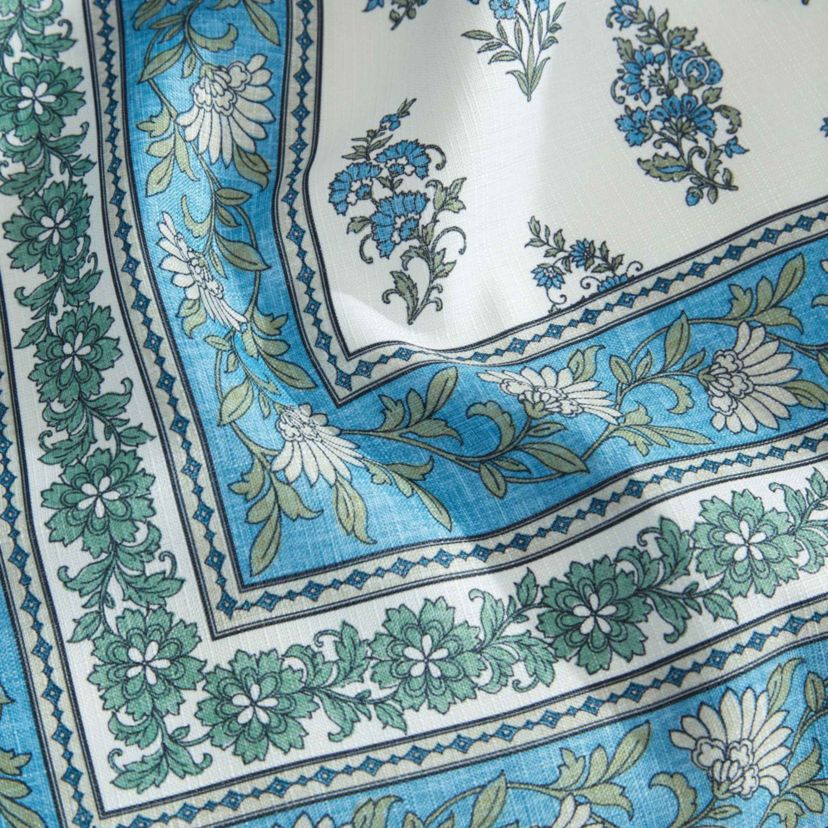 Tropez Block Print Stain & Water Resistant Indoor/Outdoor Table Runner - 13x70